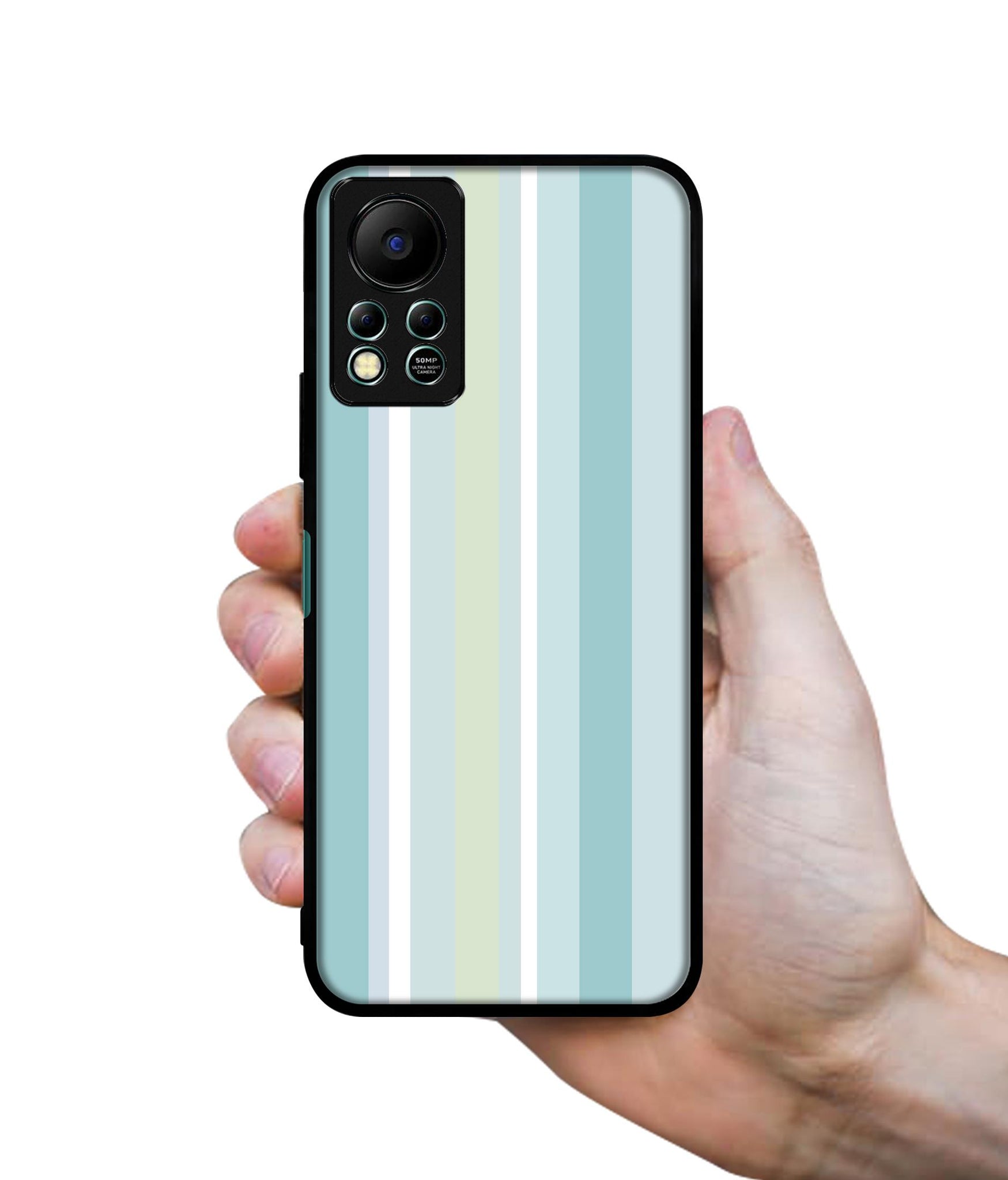 Light Green Stripes Designer 2D Printed Back Case Cover for Infinix Hot 11S 4G
