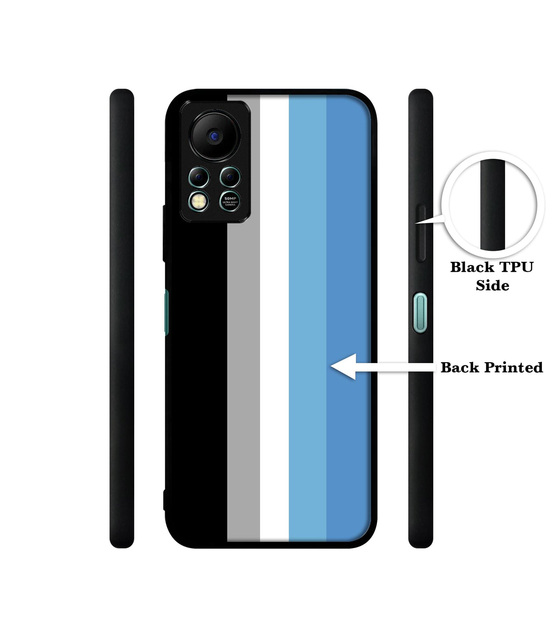 White and Blue Lines Designer 2D Printed Back Case Cover for Infinix Hot 11S 4G