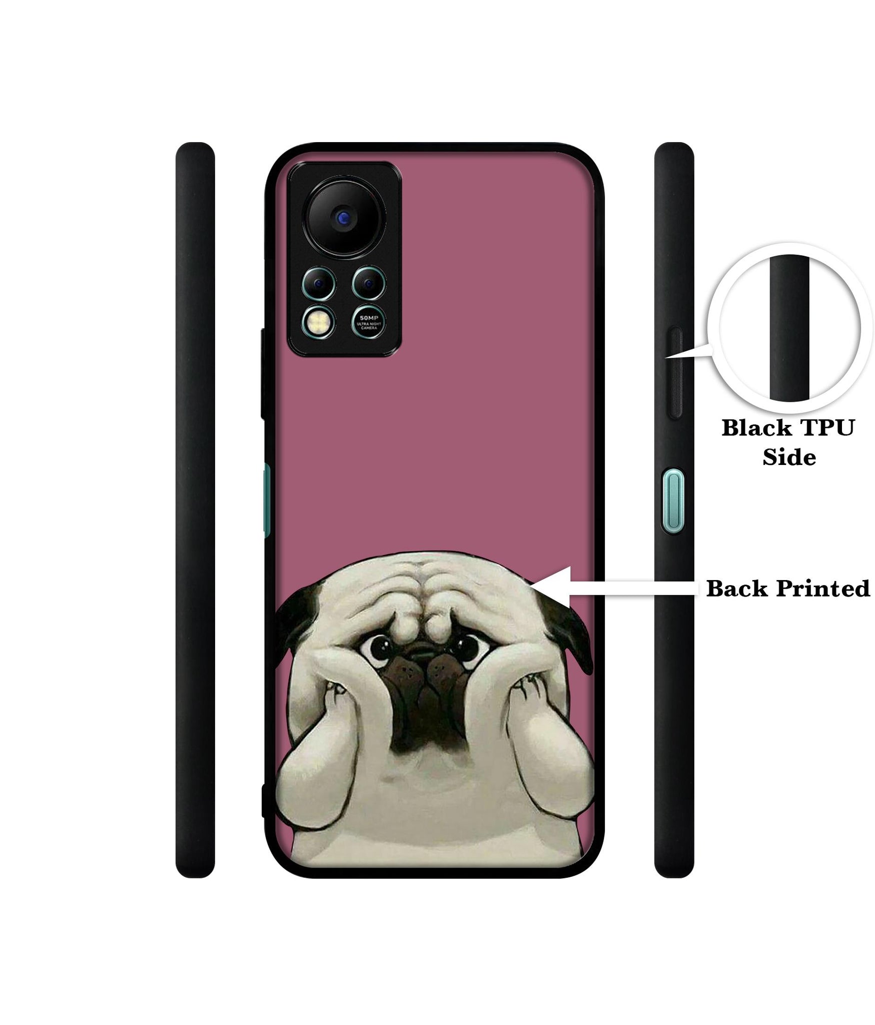Cute Pug Holding Big Cheeks Designer 2D Printed Back Case Cover for Infinix Hot 11S 4G