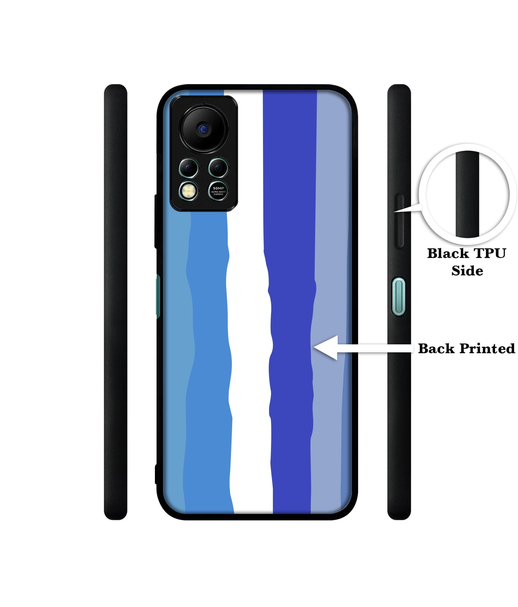 Blue Stripes Rainbow Designer 2D Printed Back Case Cover for Infinix Hot 11S 4G