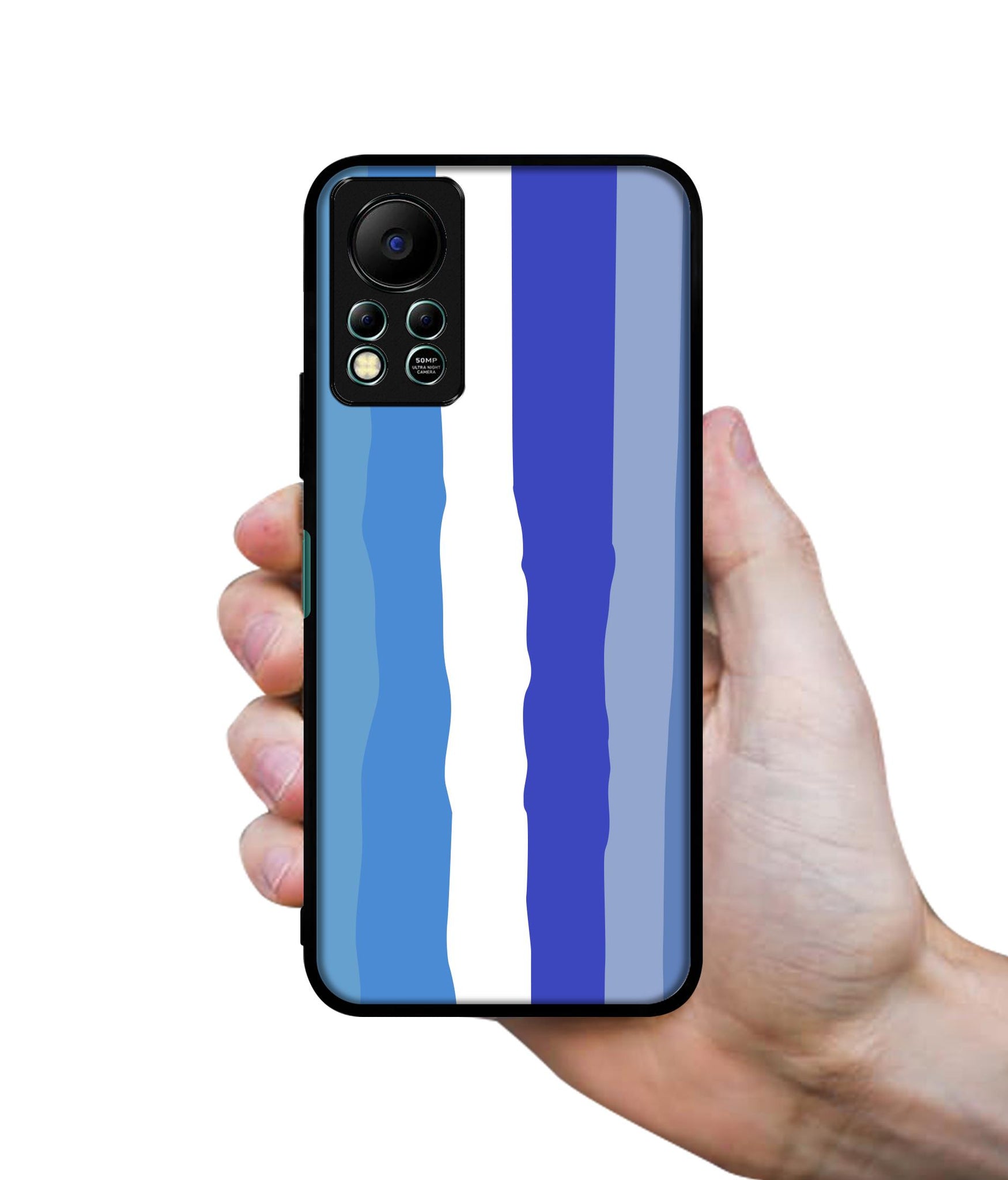 Blue Stripes Rainbow Designer 2D Printed Back Case Cover for Infinix Hot 11S 4G