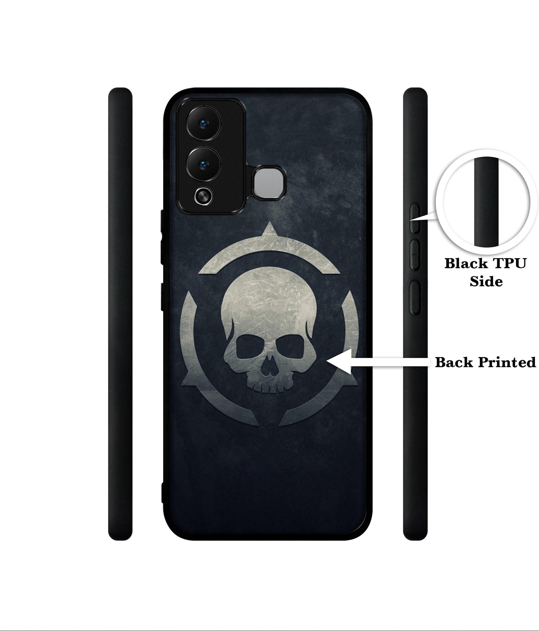 Skull Pattern Print Designer 2D Printed Back Case Cover for Infinix Hot 12 Play 4G