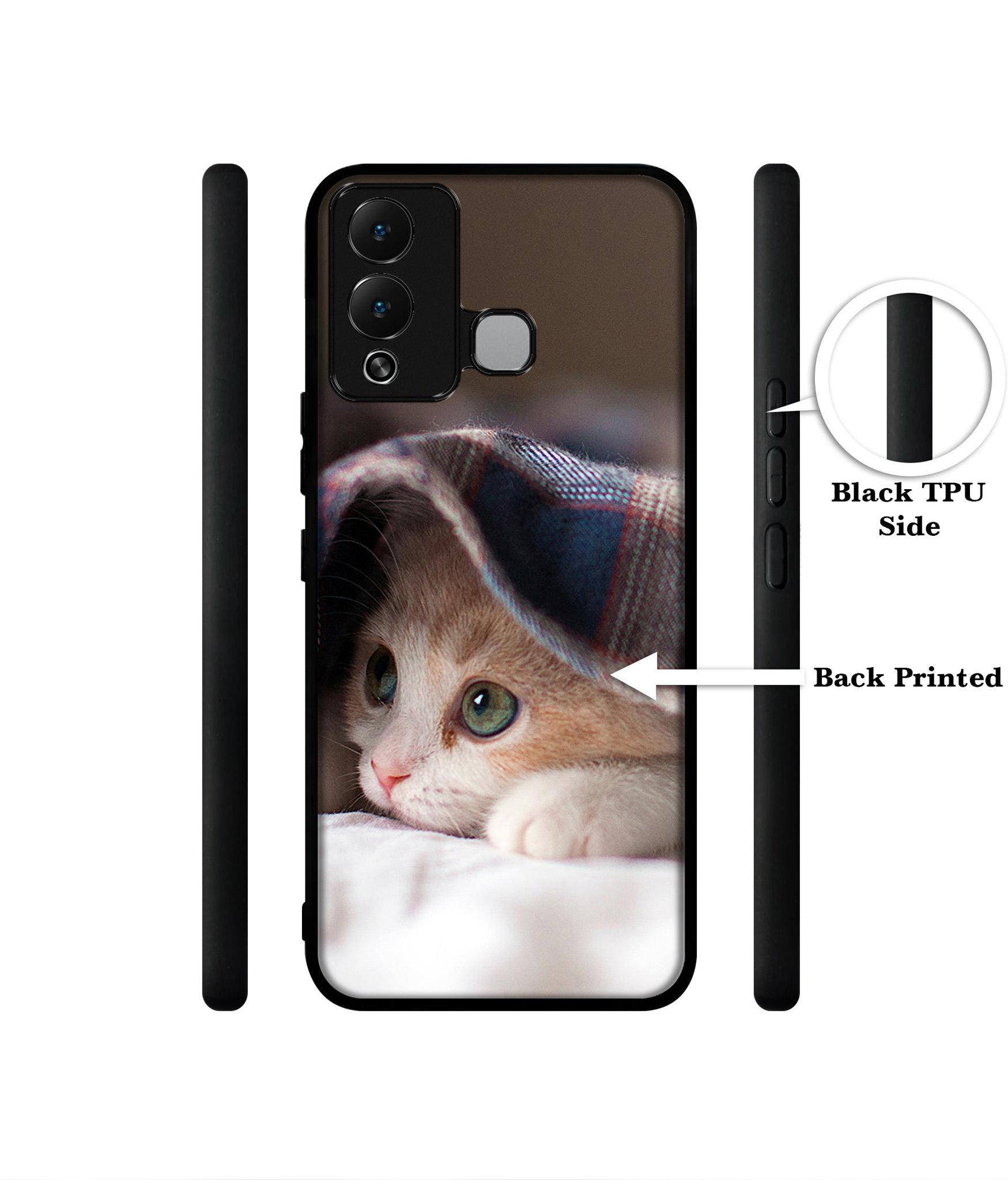 Sleepy Kitten Designer 2D Printed Back Case Cover for Infinix Hot 12 Play 4G