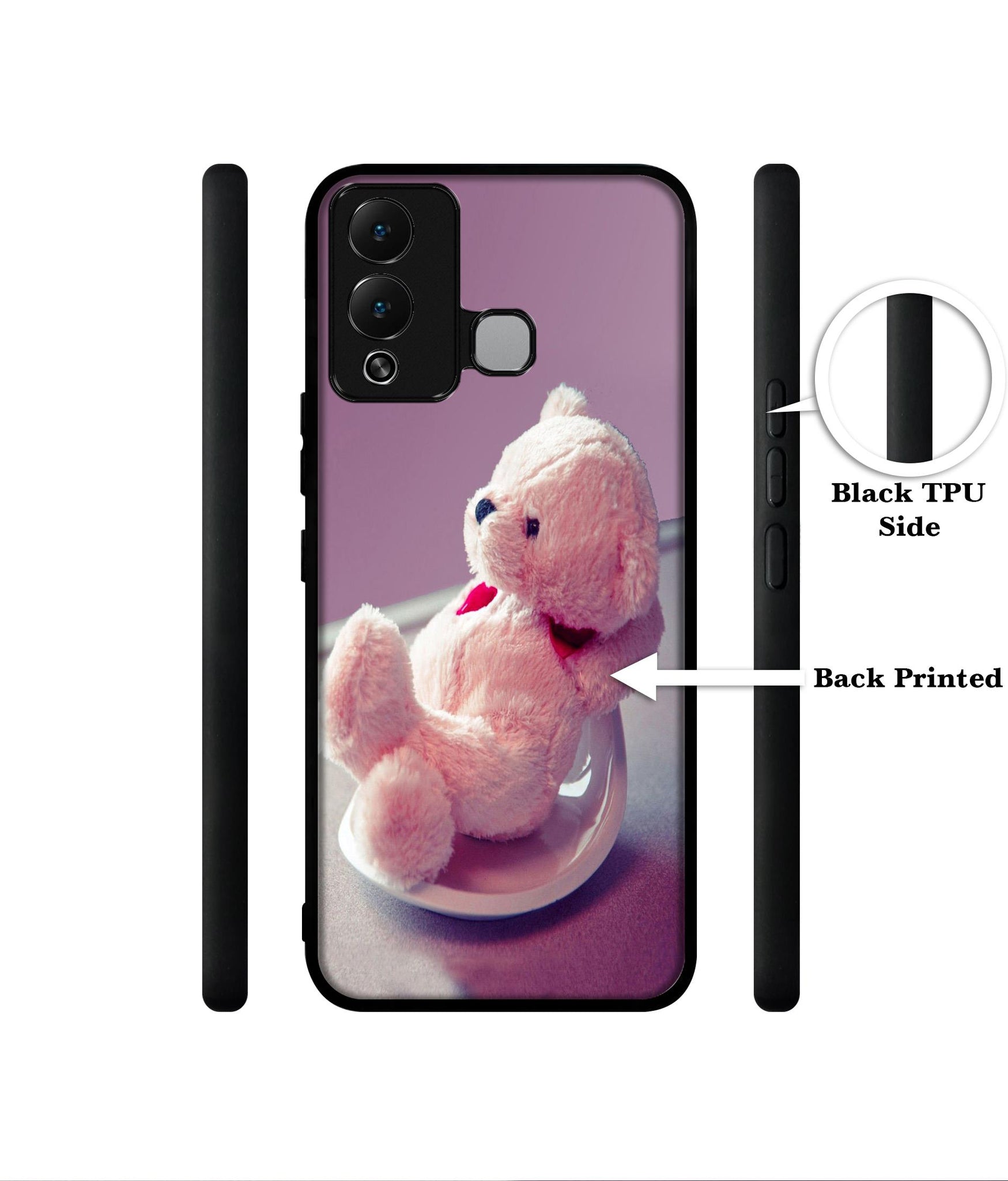 Cute Teddy Bear Designer 2D Printed Back Case Cover for Infinix Hot 12 Play 4G