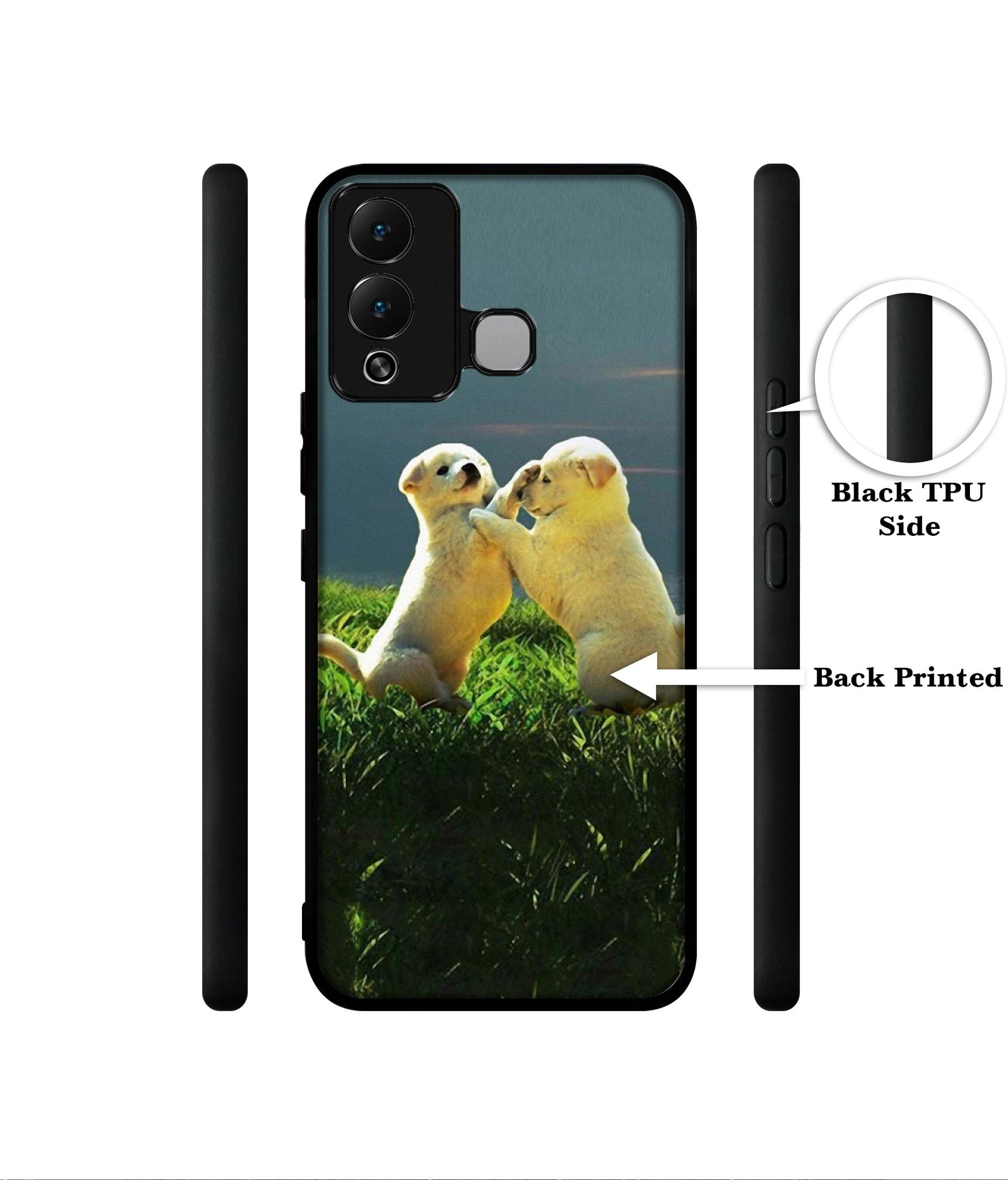 Puppy Couple Sunset Designer 2D Printed Back Case Cover for Infinix Hot 12 Play 4G