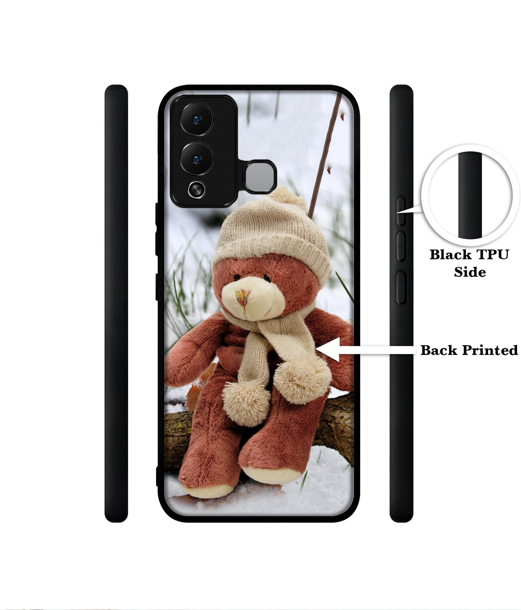 Woolen Bear Designer 2D Printed Back Case Cover for Infinix Hot 12 Play 4G