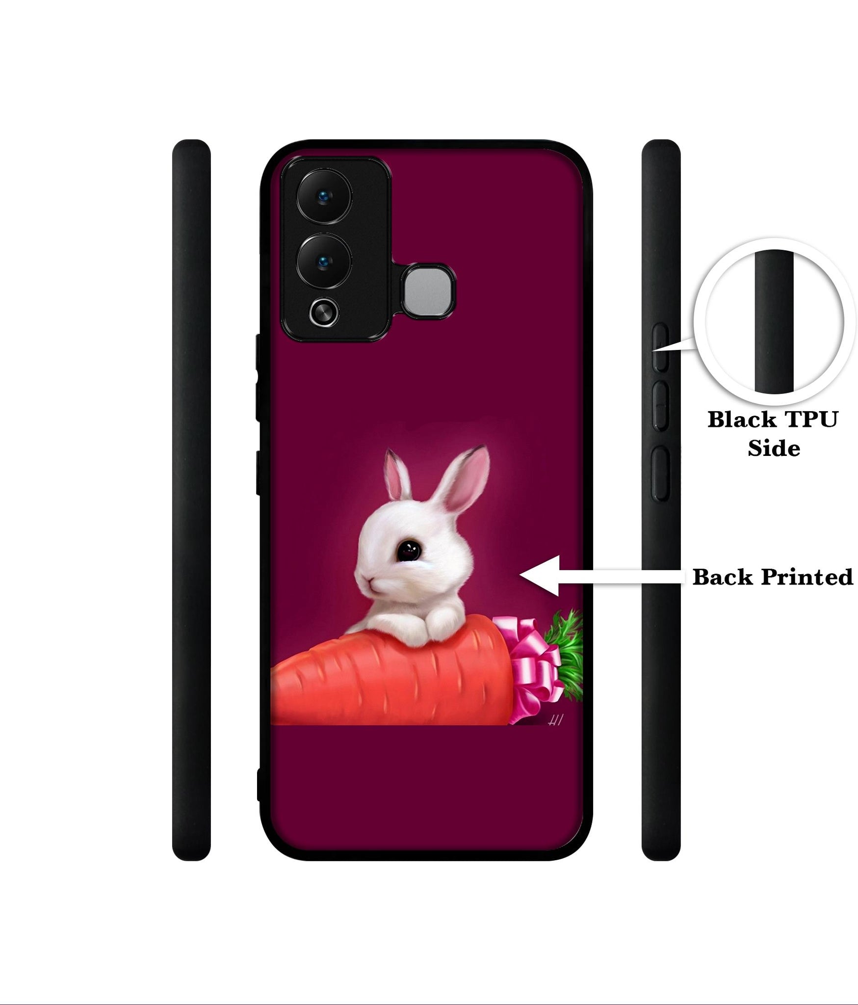 Bunny With Carrot Designer 2D Printed Back Case Cover for Infinix Hot 12 Play 4G