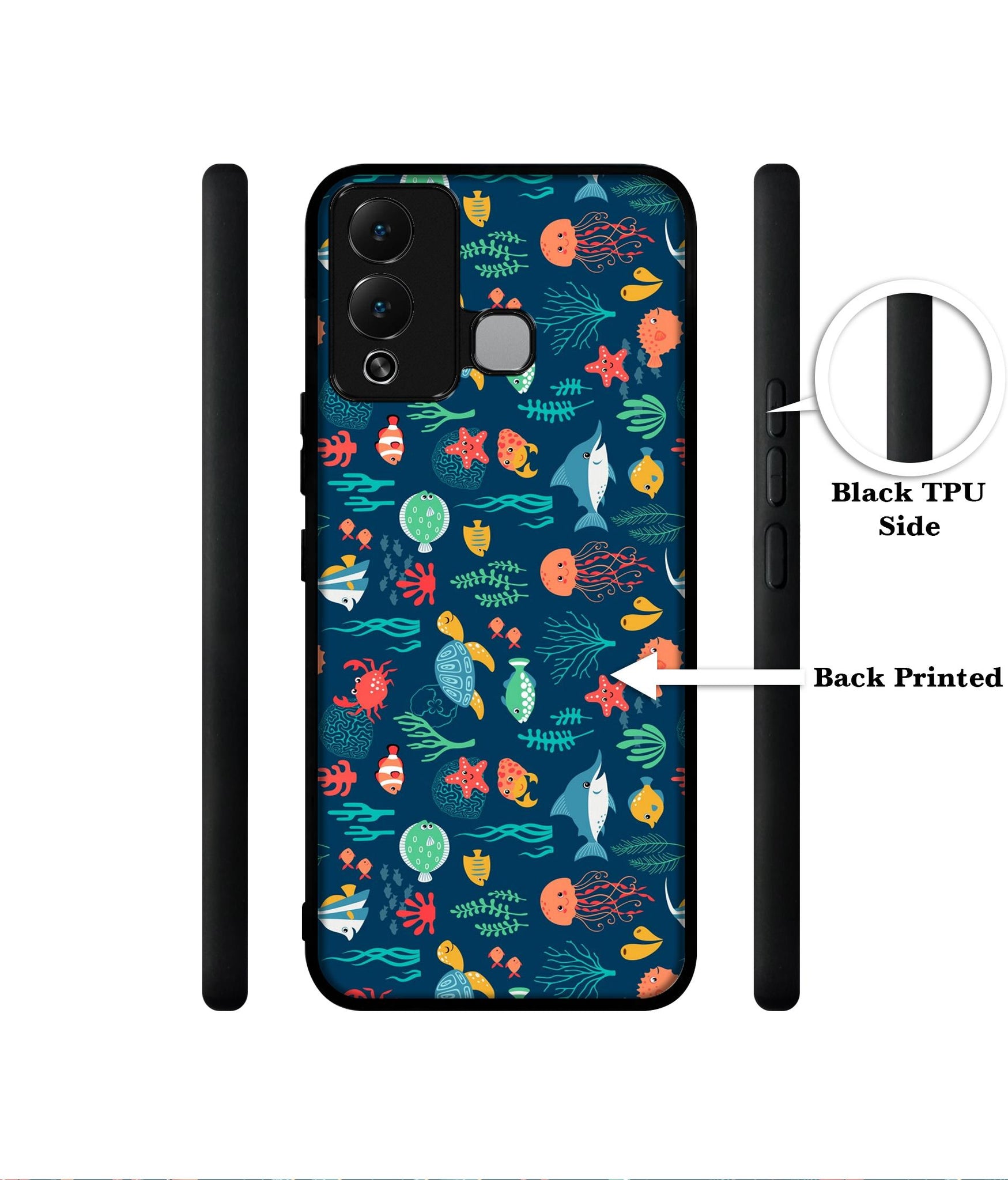 Aquarium Texture Designer 2D Printed Back Case Cover for Infinix Hot 12 Play 4G
