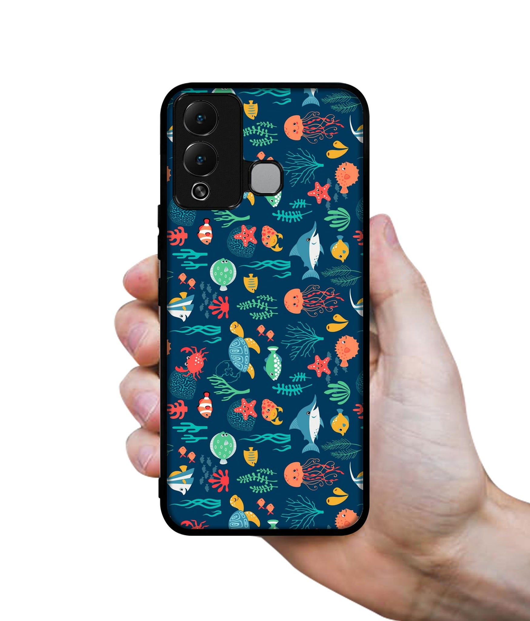 Aquarium Texture Designer 2D Printed Back Case Cover for Infinix Hot 12 Play 4G