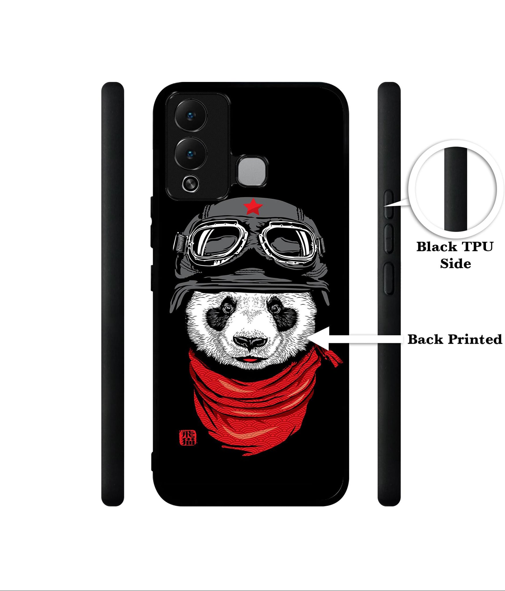 Biker Panda Designer 2D Printed Back Case Cover for Infinix Hot 12 Play 4G
