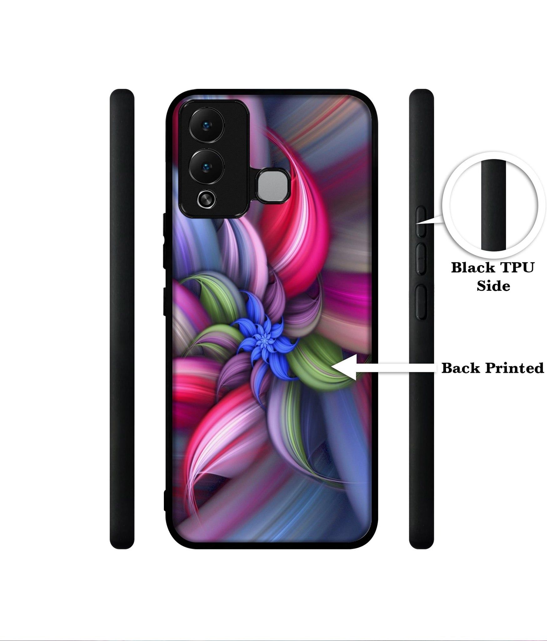 Colorful Flower Designer 2D Printed Back Case Cover for Infinix Hot 12 Play 4G