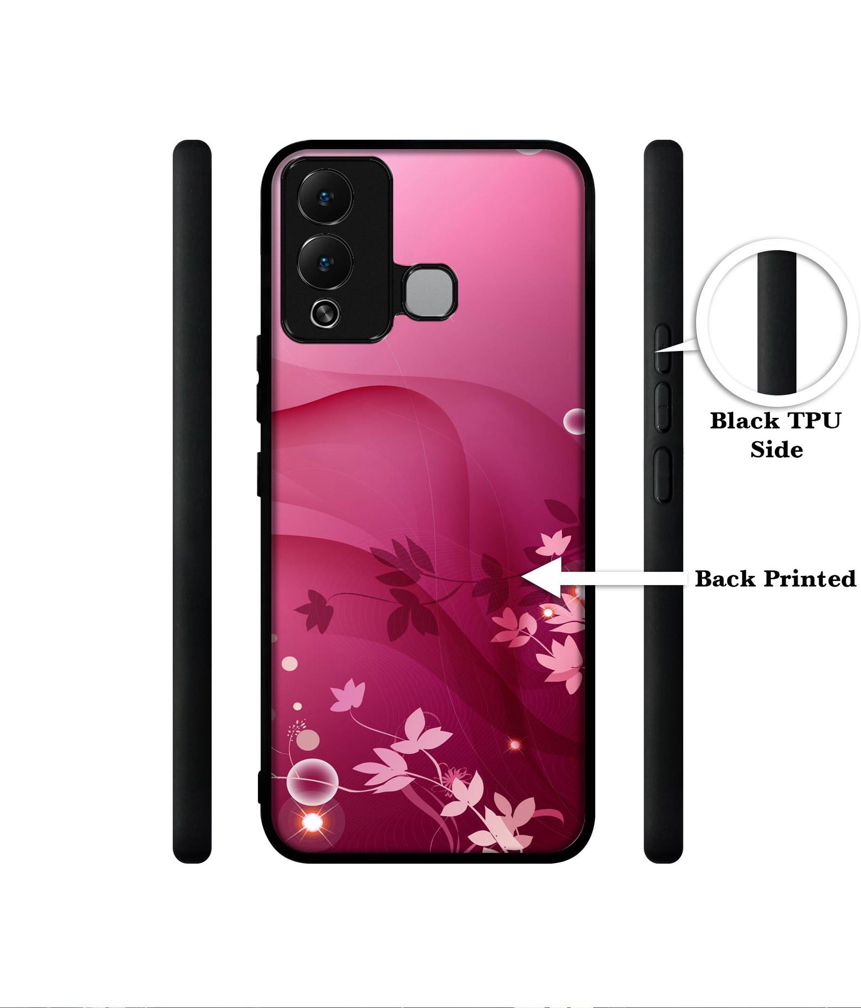 Pink Abstract Designer 2D Printed Back Case Cover for Infinix Hot 12 Play 4G