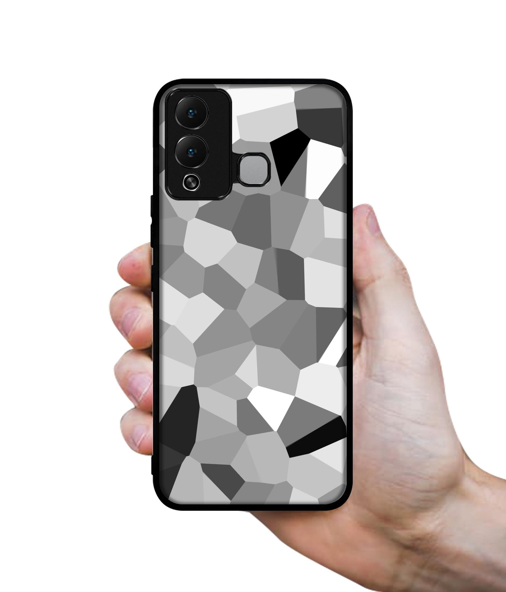 Black & White Mathematical Shape Designer 2D Printed Back Case Cover for Infinix Hot 12 Play 4G