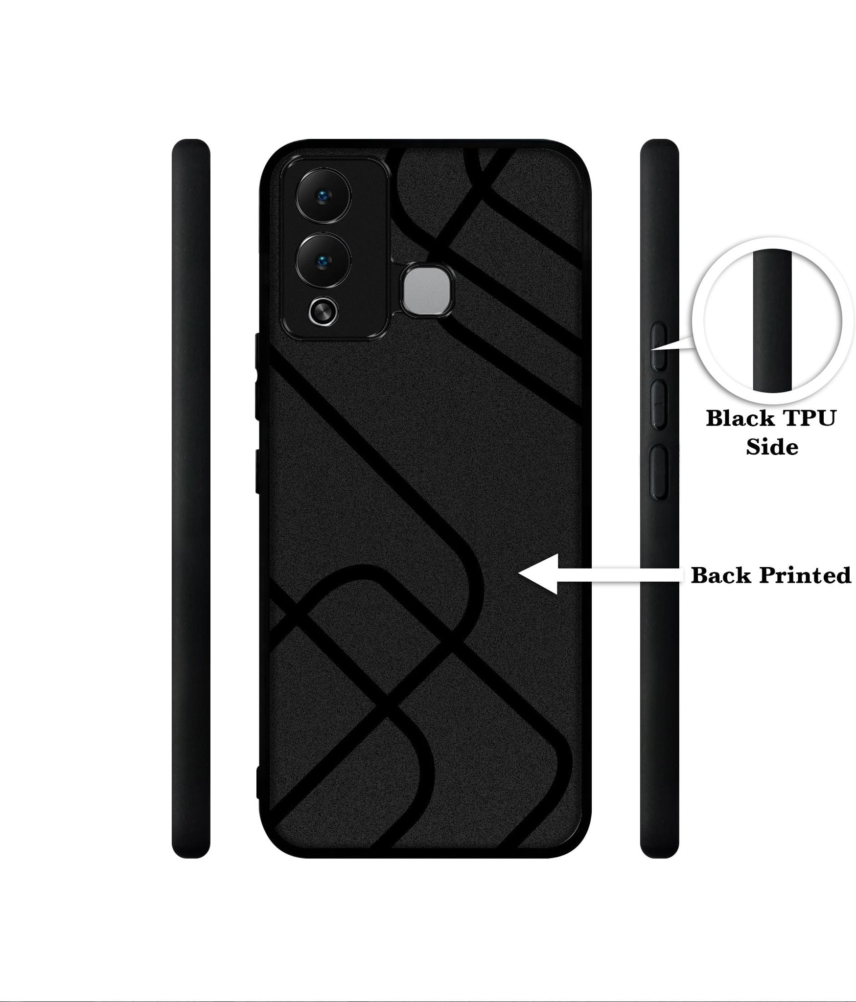 Zig-Zag Black Line Designer 2D Printed Back Case Cover for Infinix Hot 12 Play 4G