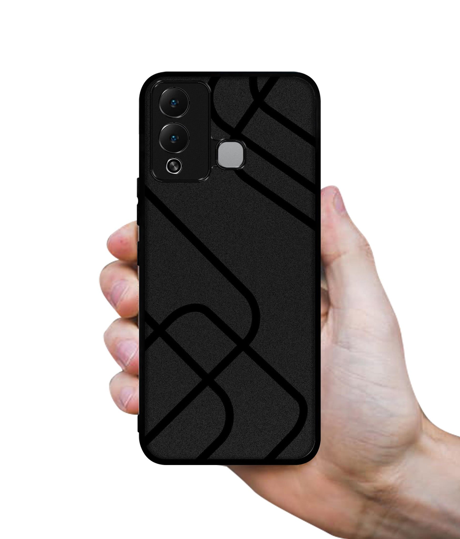 Zig-Zag Black Line Designer 2D Printed Back Case Cover for Infinix Hot 12 Play 4G