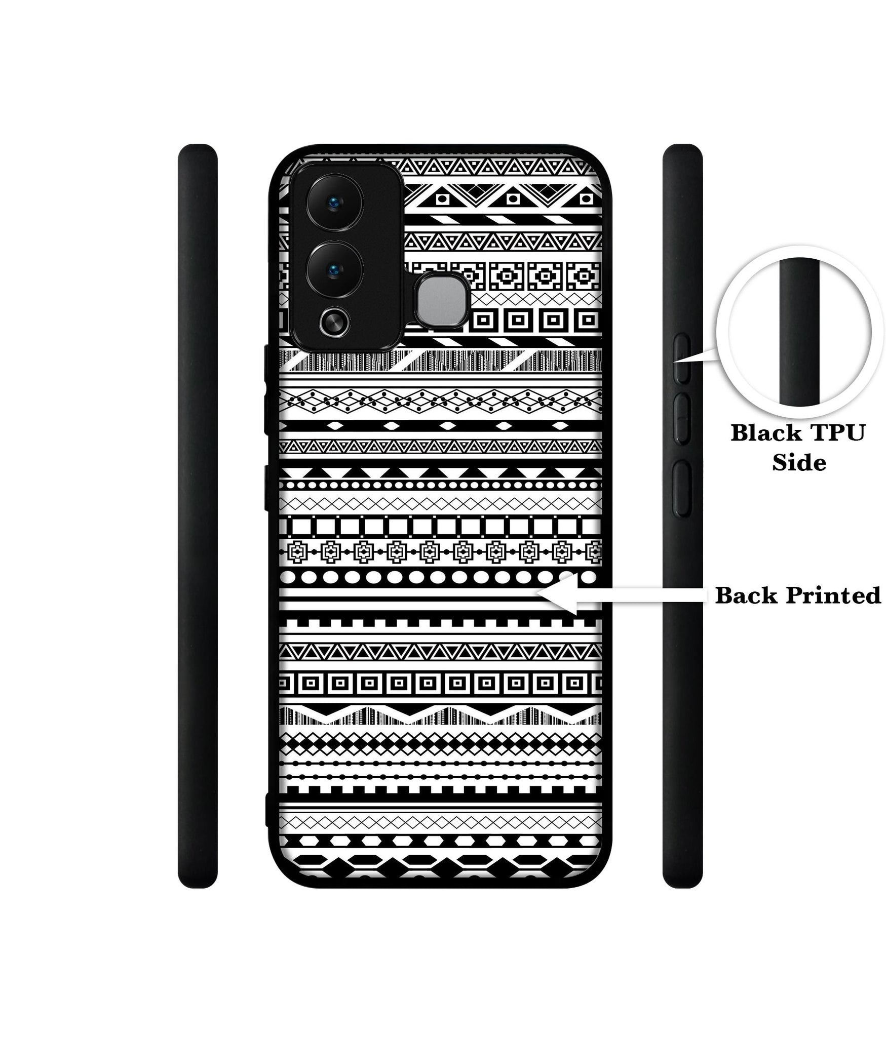 Black & White Patterns Designer 2D Printed Back Case Cover for Infinix Hot 12 Play 4G