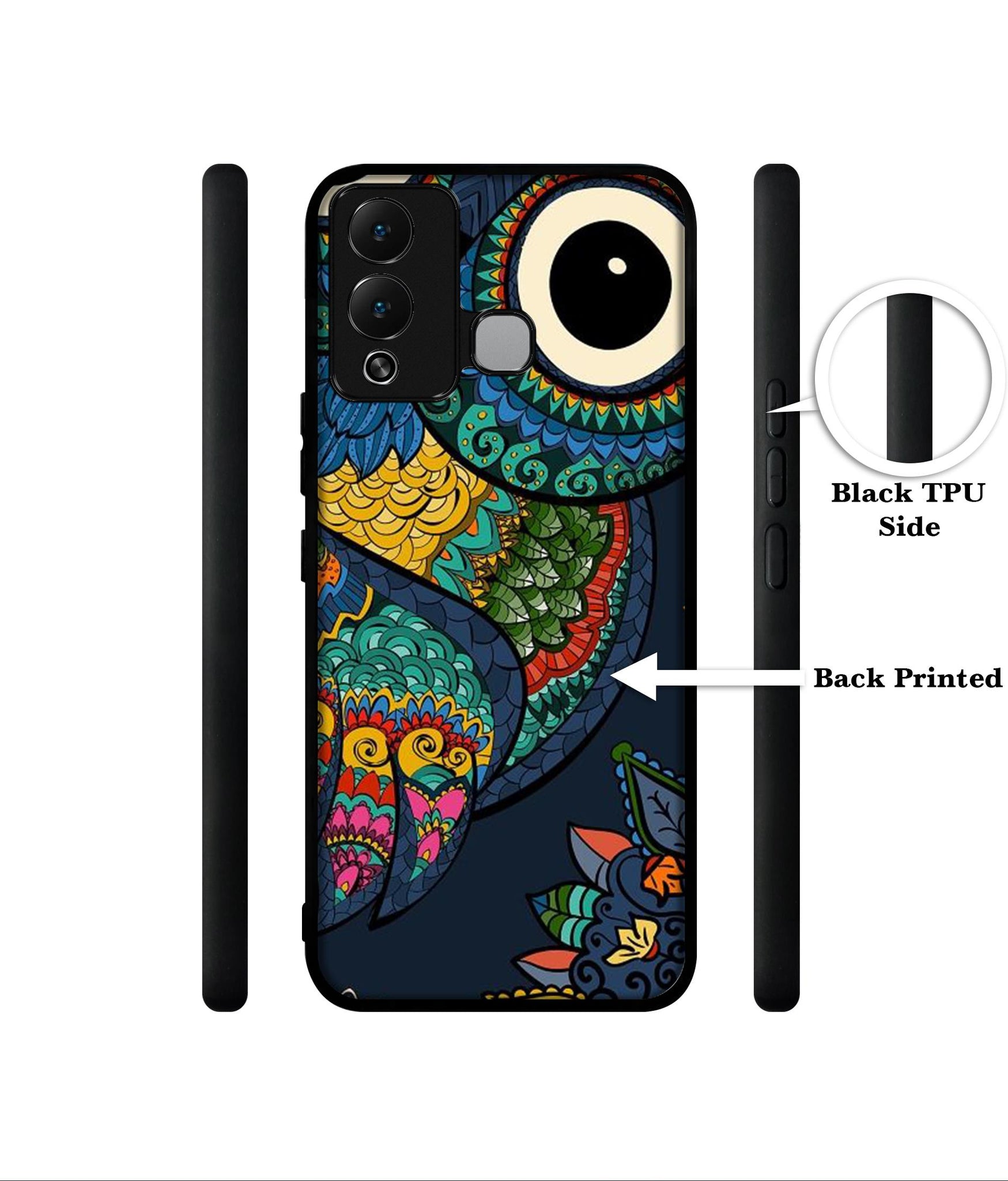 Owl Illustration Designer 2D Printed Back Case Cover for Infinix Hot 12 Play 4G