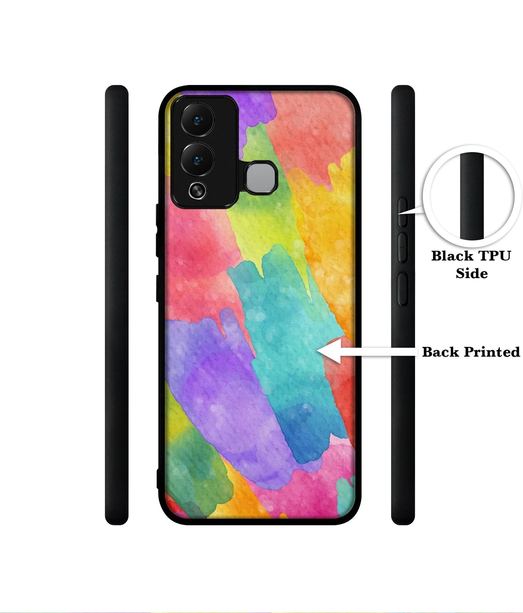 Water Paint Colorful Abstract Designer 2D Printed Back Case Cover for Infinix Hot 12 Play 4G