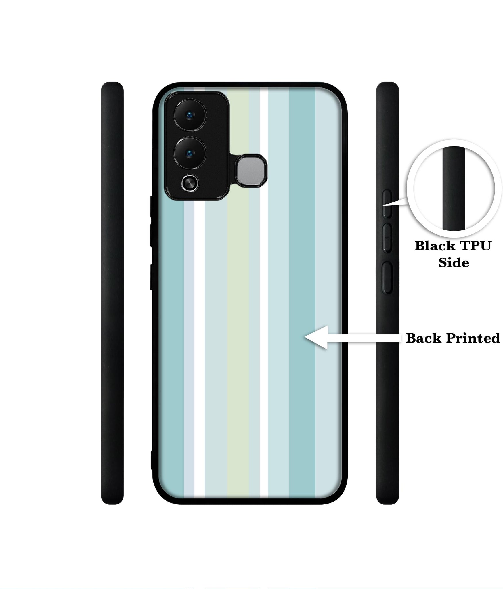 Light Green Stripes Designer 2D Printed Back Case Cover for Infinix Hot 12 Play 4G