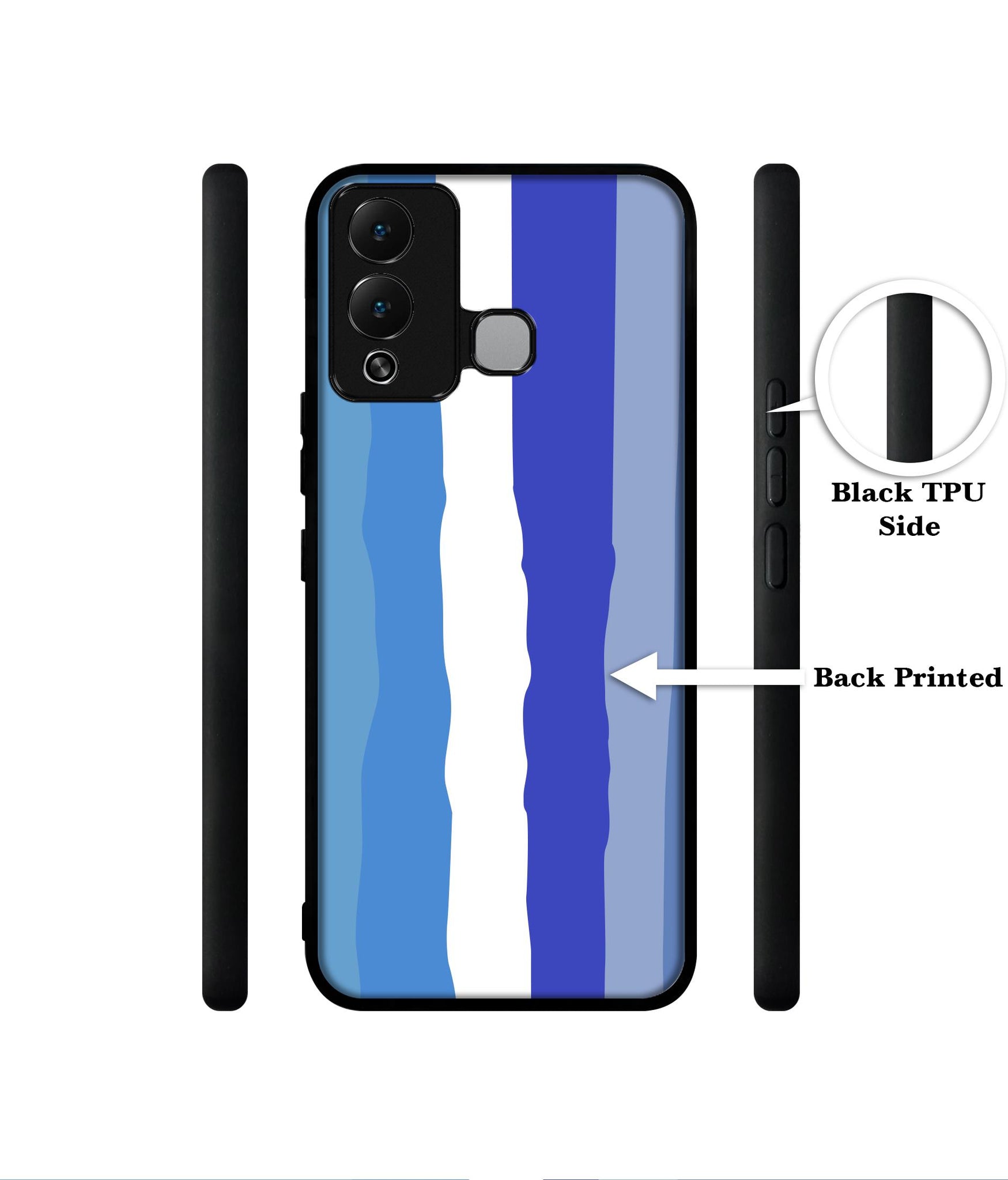 Blue Stripes Rainbow Designer 2D Printed Back Case Cover for Infinix Hot 12 Play 4G