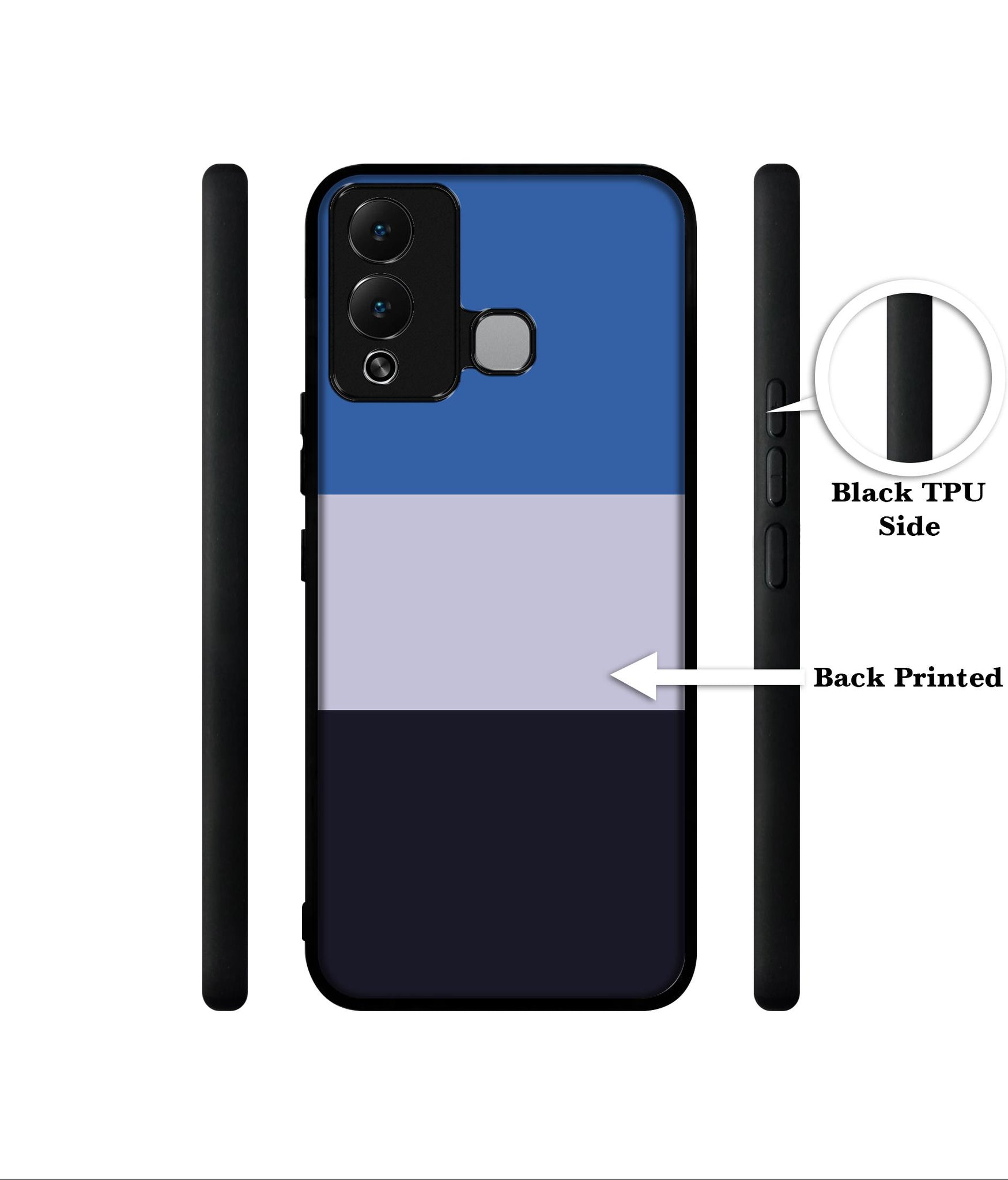 Three Color Stripes Designer 2D Printed Back Case Cover for Infinix Hot 12 Play 4G