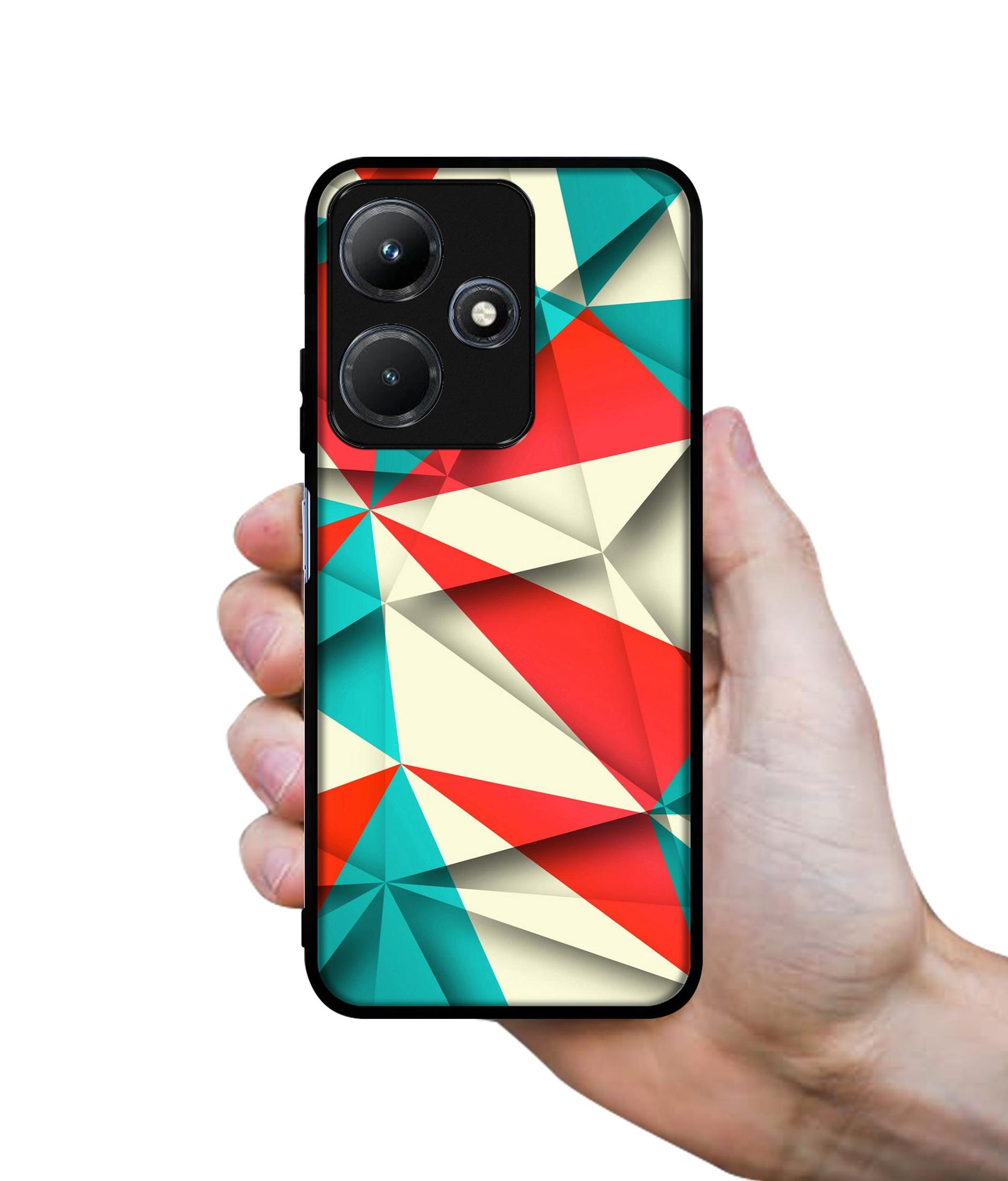 Red Blue White Pattern Designer 2D Printed Back Case Cover for Infinix Hot 30i 4G