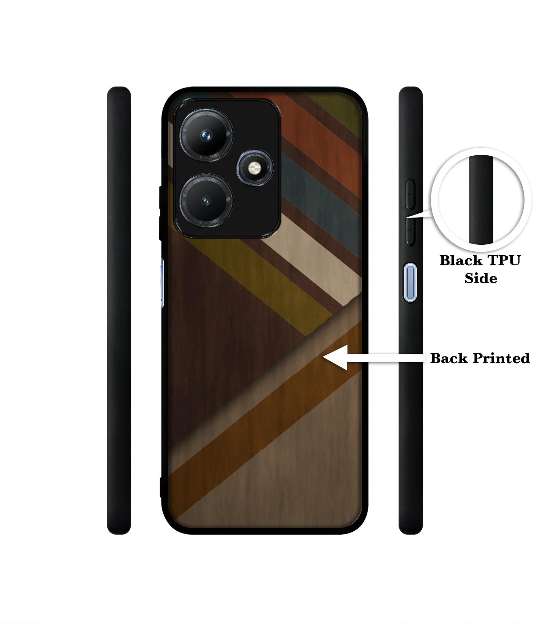 Colorful Wooden Pattern Designer 2D Printed Back Case Cover for Infinix Hot 30i 4G