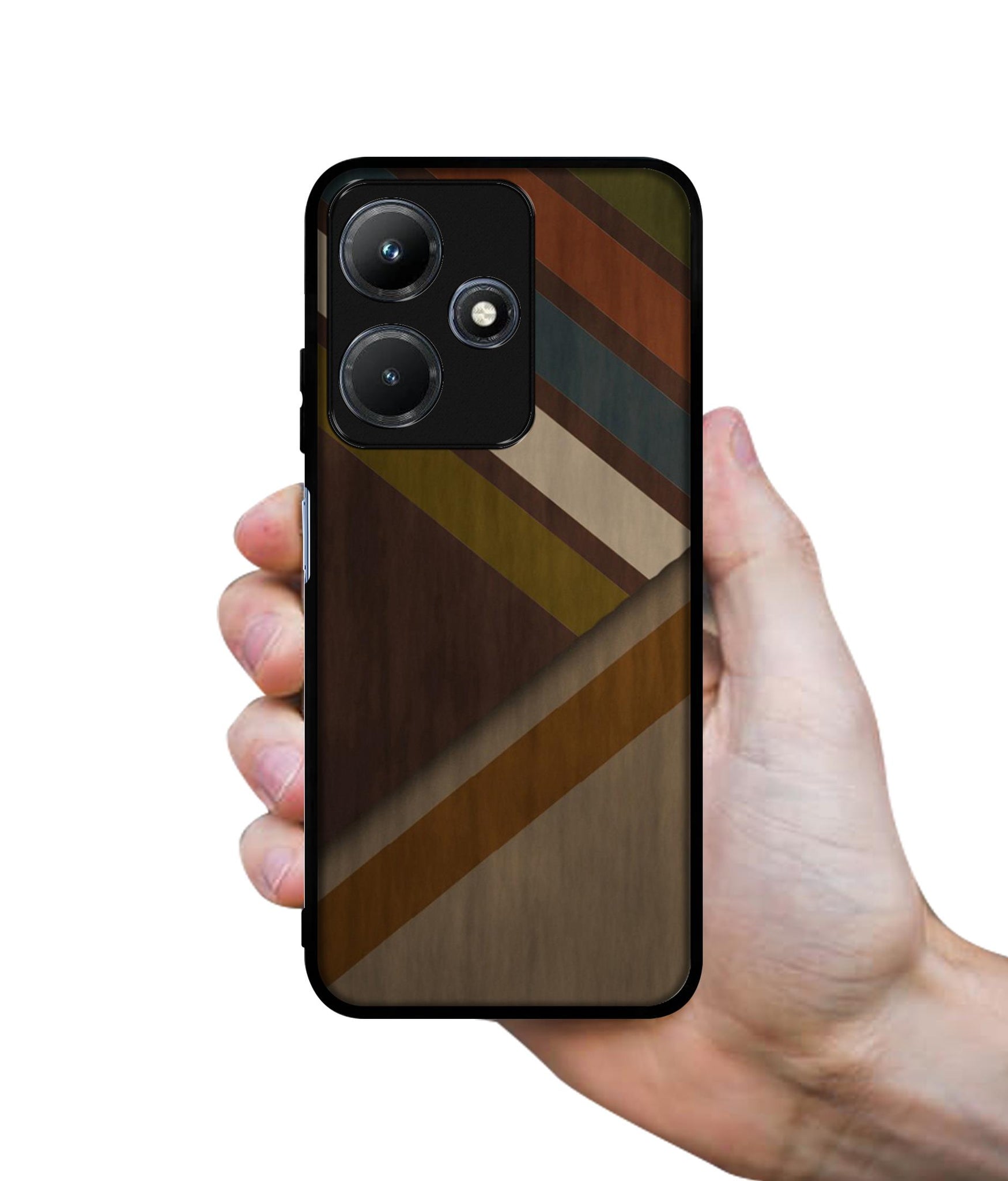 Colorful Wooden Pattern Designer 2D Printed Back Case Cover for Infinix Hot 30i 4G