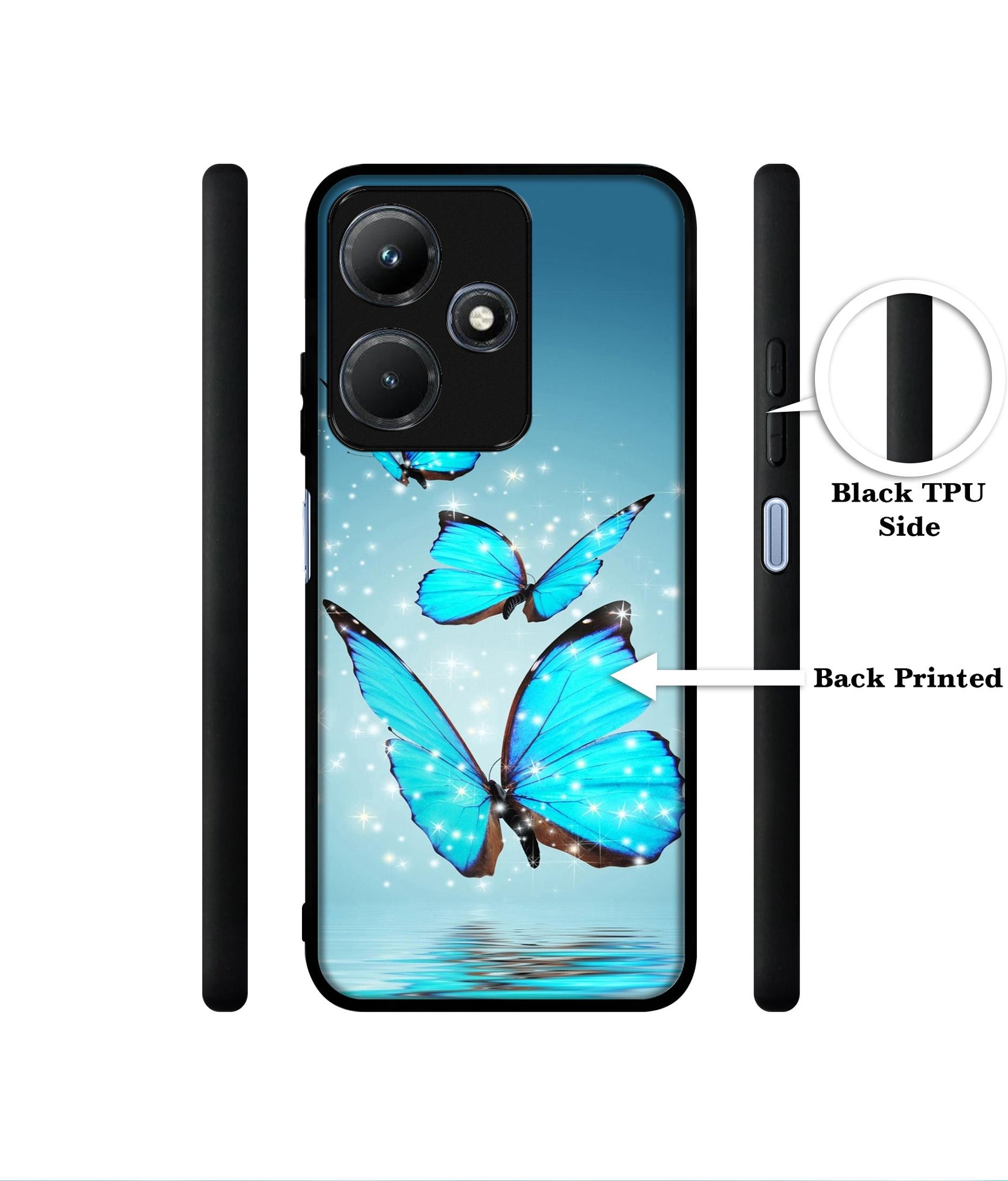 Flying Butterflies Designer 2D Printed Back Case Cover for Infinix Hot 30i 4G