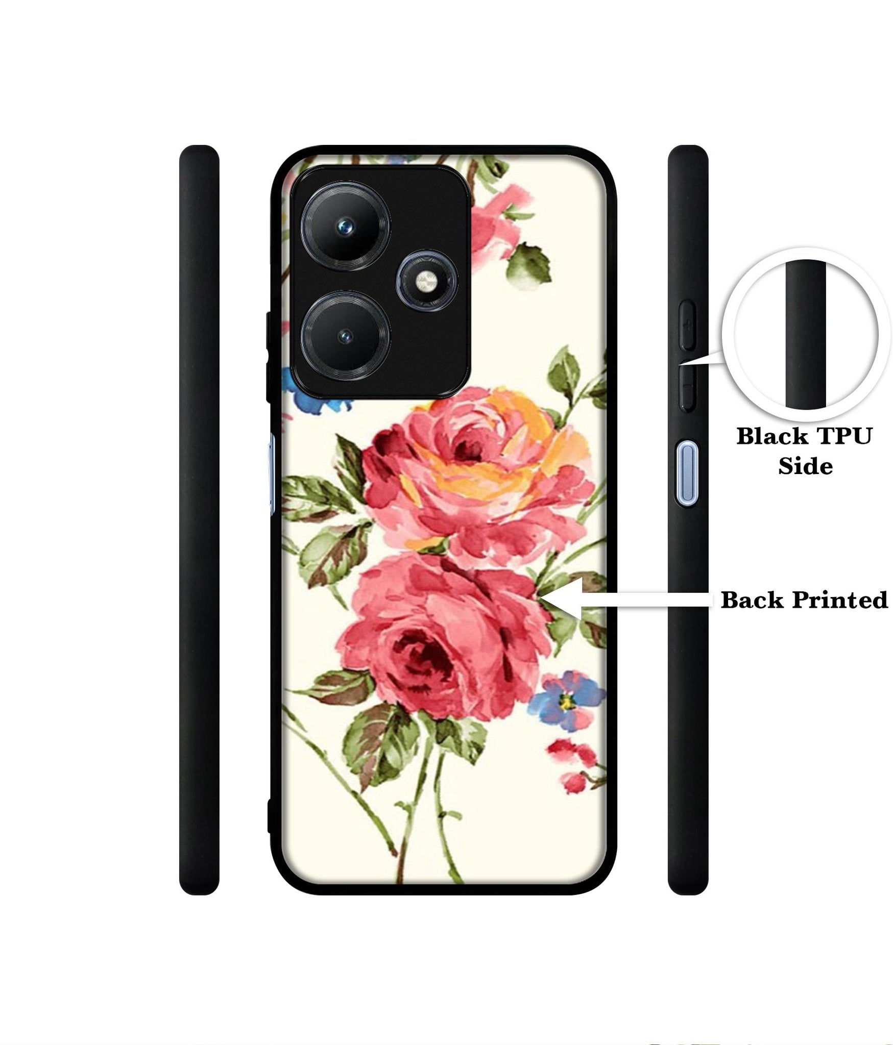 Vintage Painting Flower Designer 2D Printed Back Case Cover for Infinix Hot 30i 4G