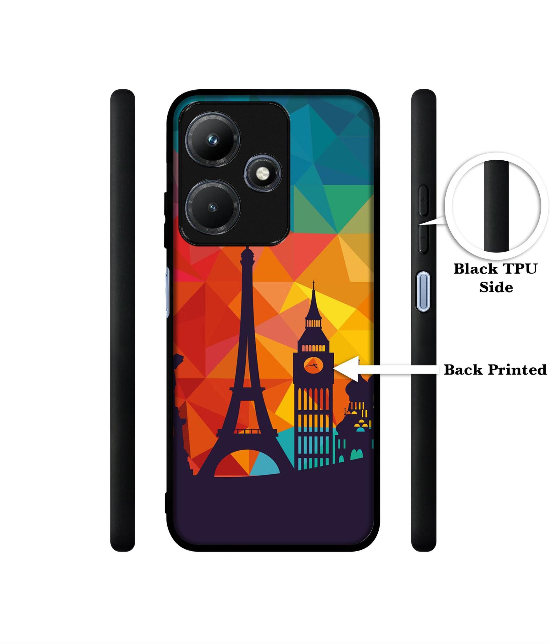 Colored Paris Designer 2D Printed Back Case Cover for Infinix Hot 30i 4G