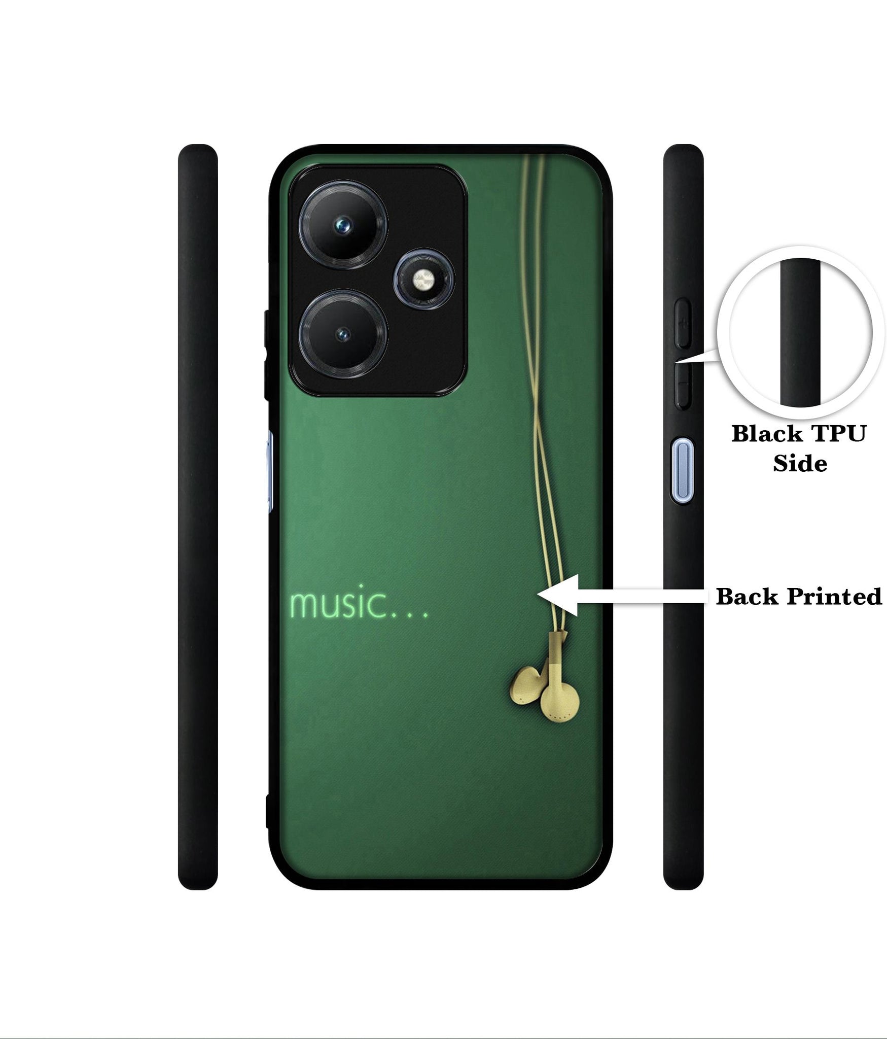 Headphone Music Designer 2D Printed Back Case Cover for Infinix Hot 30i 4G