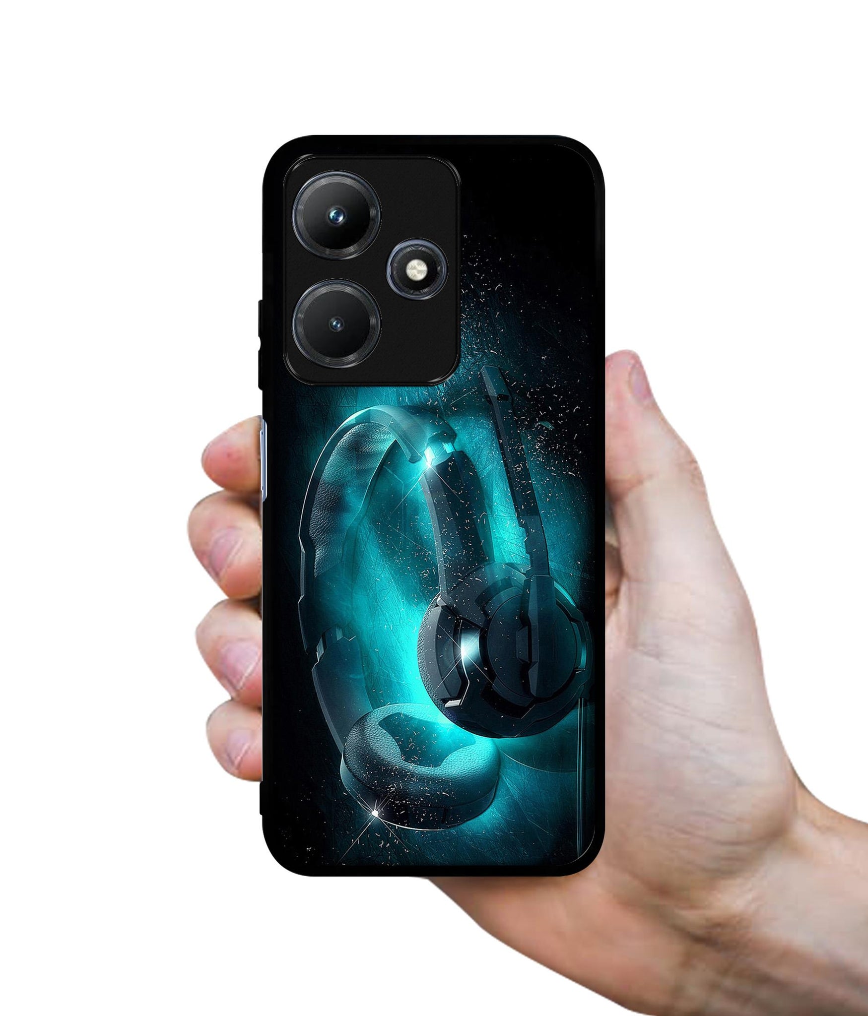 Cool Headphone Designer 2D Printed Back Case Cover for Infinix Hot 30i 4G