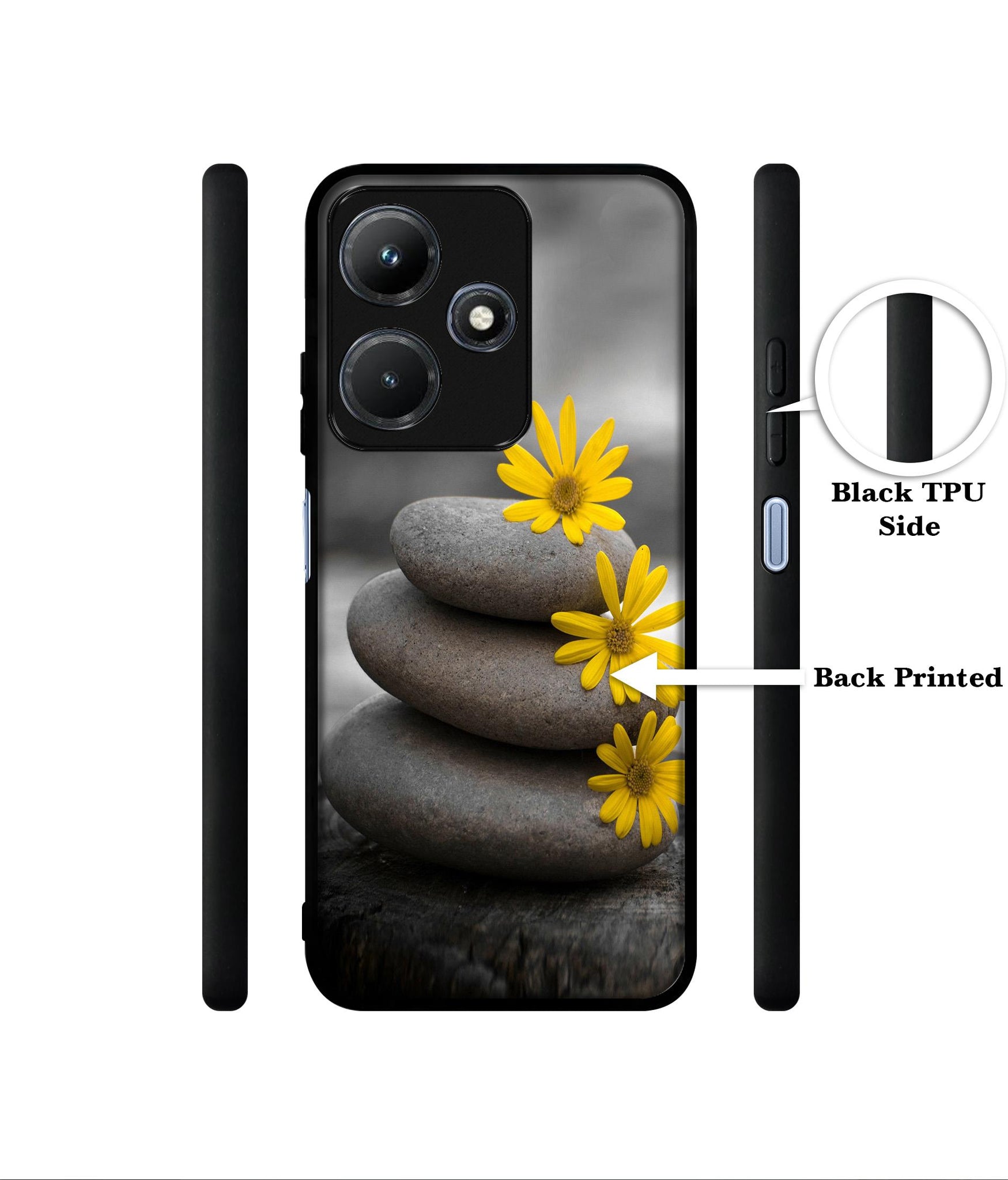 Stones And Flower Designer 2D Printed Back Case Cover for Infinix Hot 30i 4G