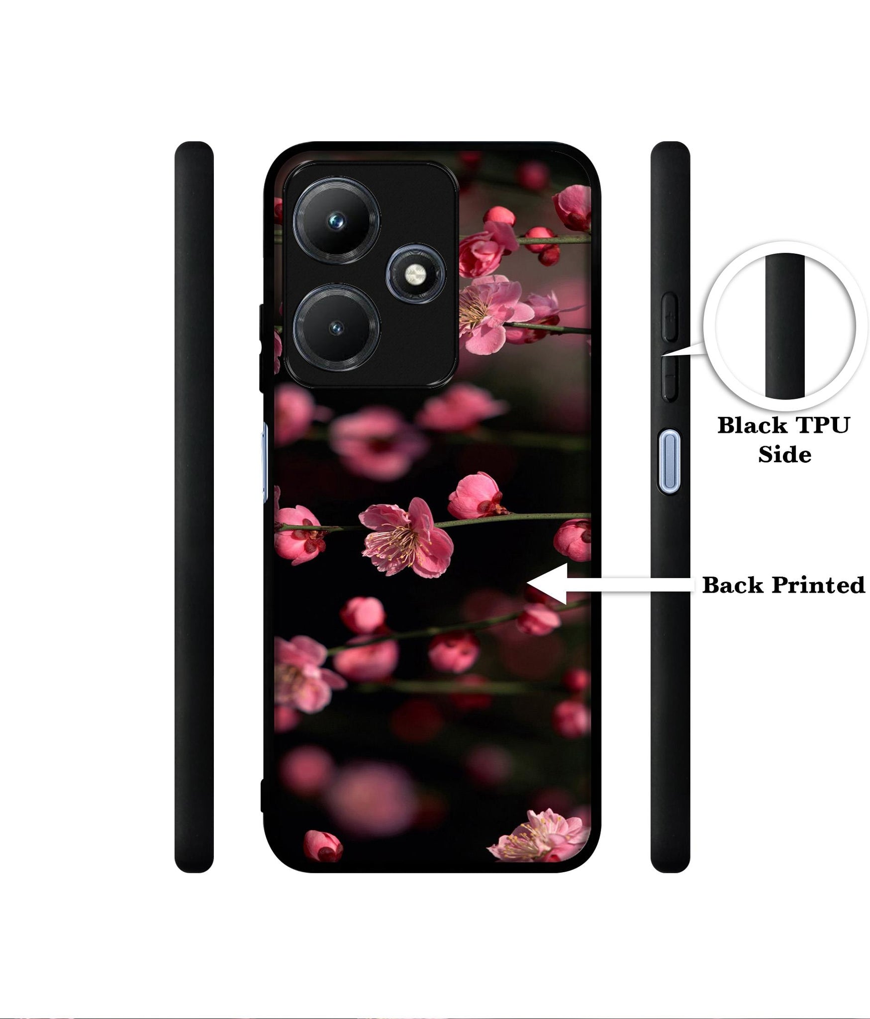 Pink Flowers Designer 2D Printed Back Case Cover for Infinix Hot 30i 4G