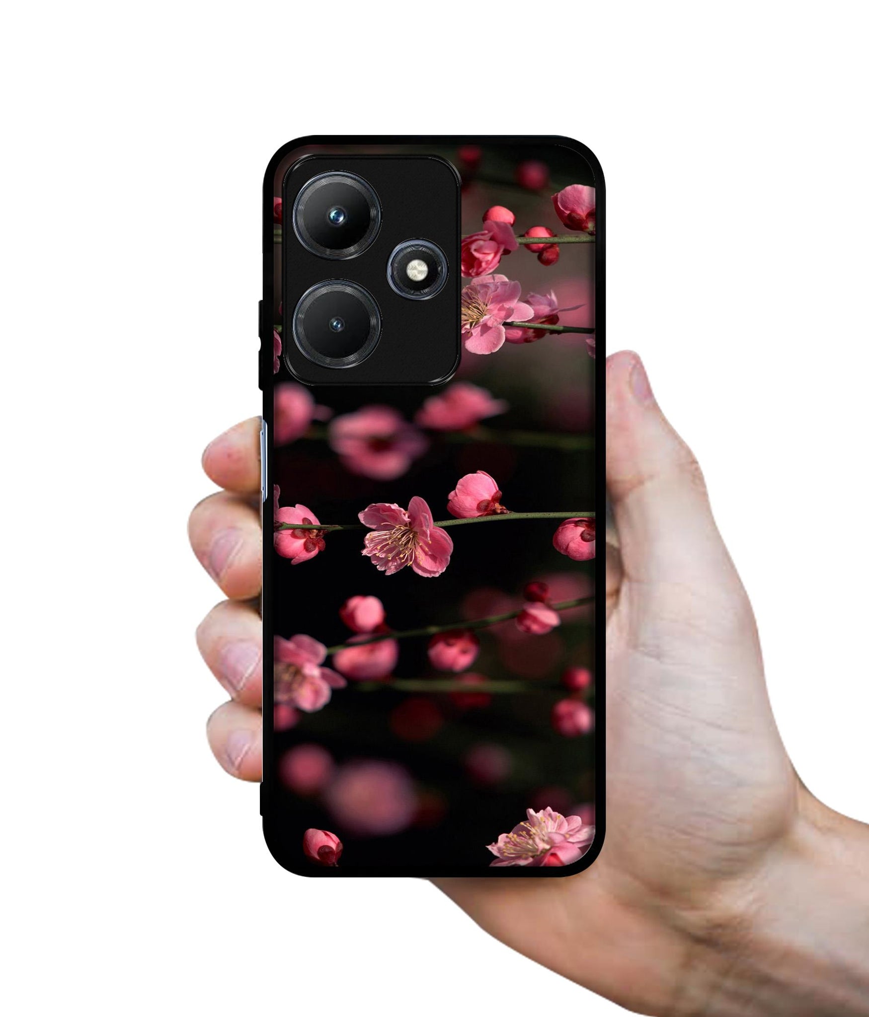 Pink Flowers Designer 2D Printed Back Case Cover for Infinix Hot 30i 4G