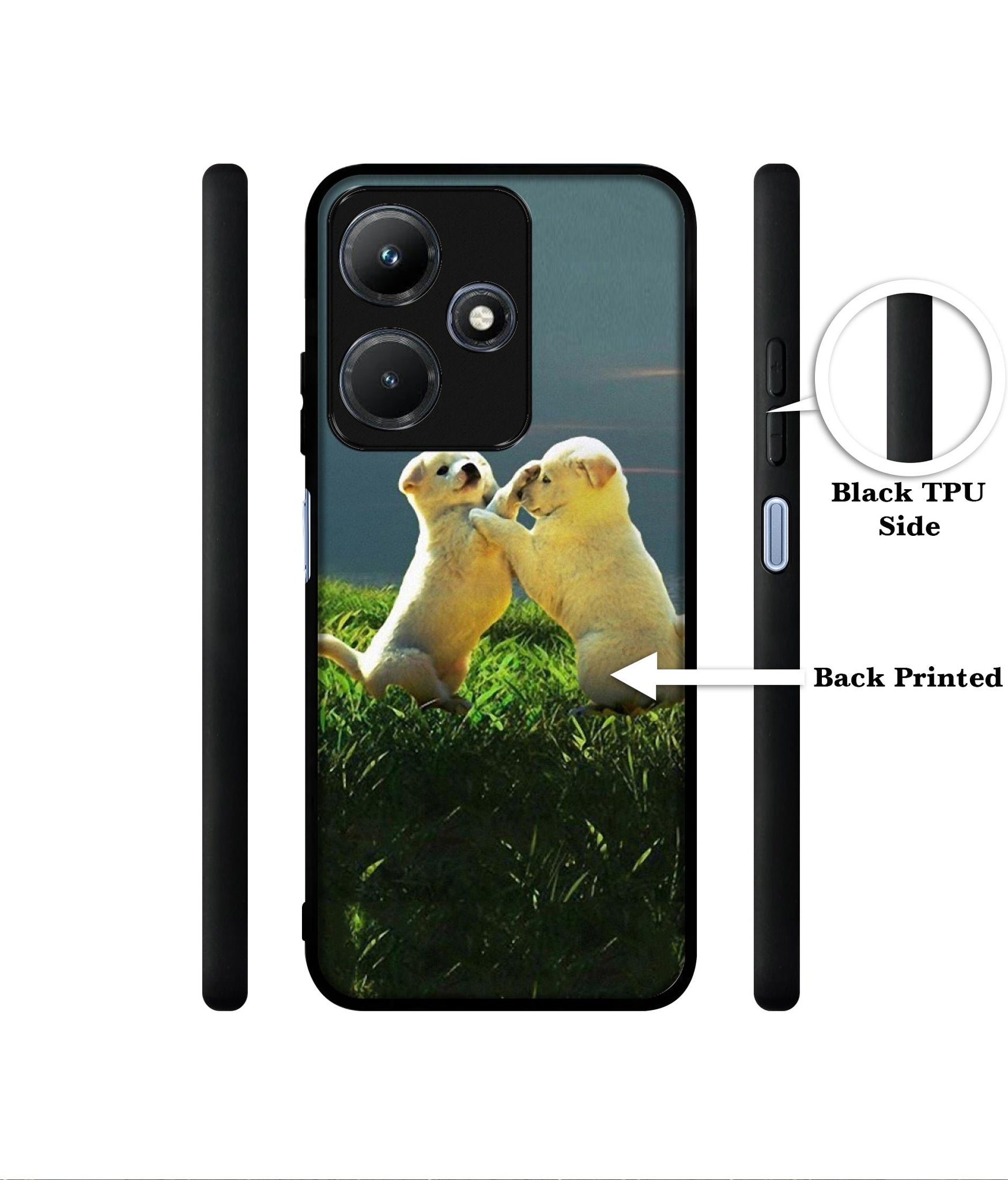 Puppy Couple Sunset Designer 2D Printed Back Case Cover for Infinix Hot 30i 4G
