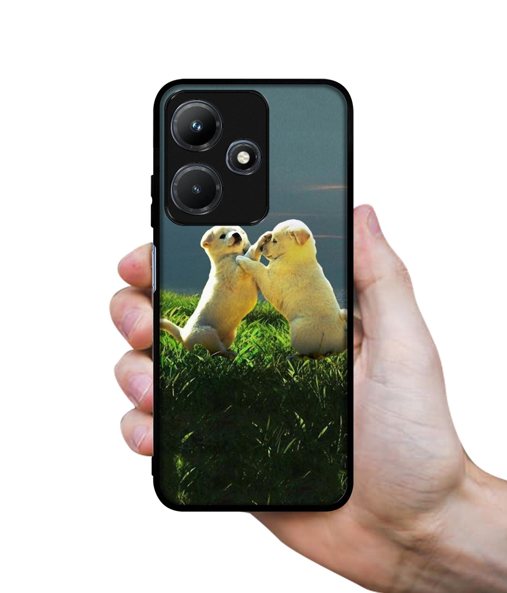 Puppy Couple Sunset Designer 2D Printed Back Case Cover for Infinix Hot 30i 4G