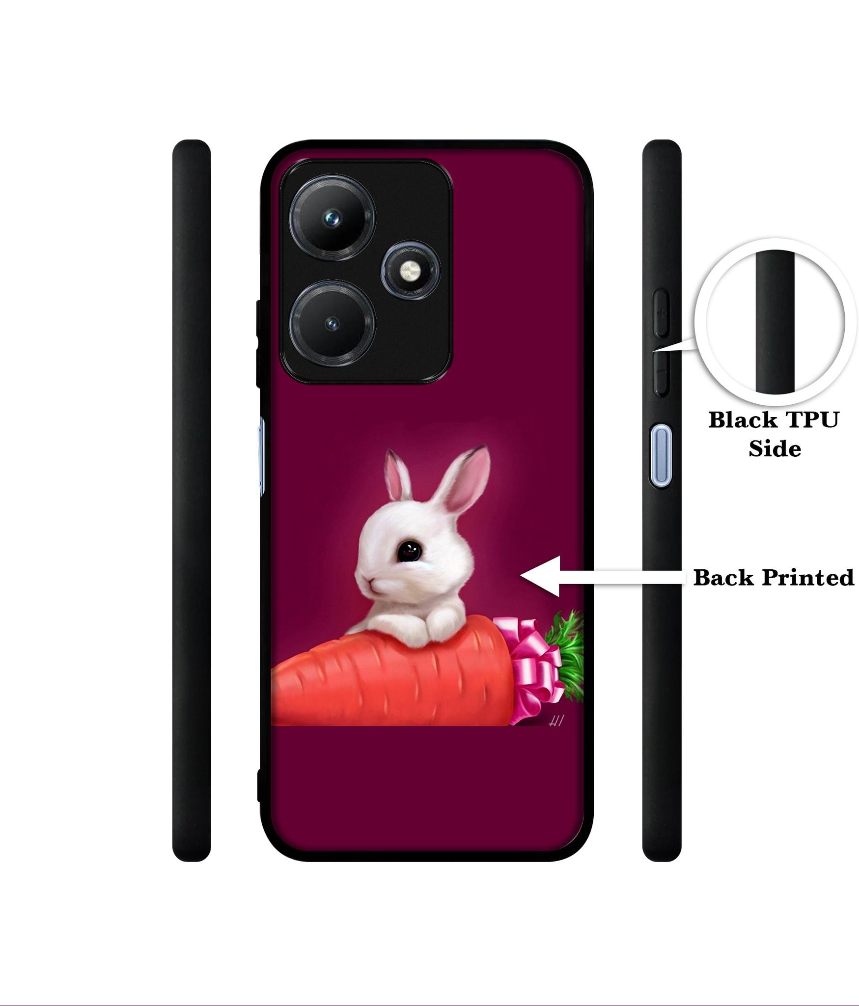 Bunny With Carrot Designer 2D Printed Back Case Cover for Infinix Hot 30i 4G
