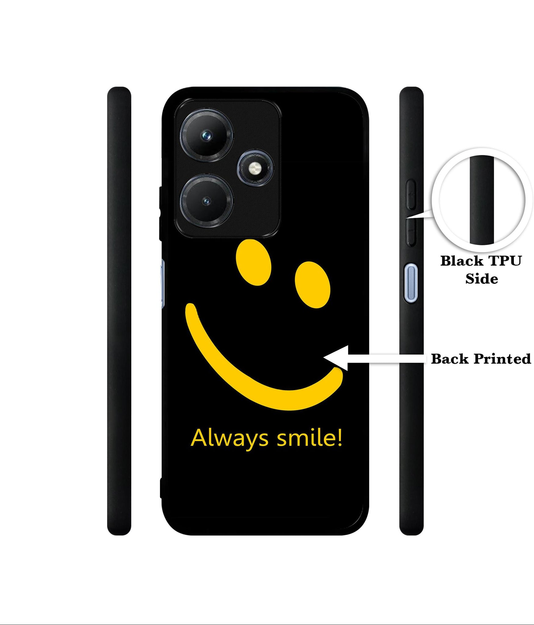 Always Smile Quote Designer 2D Printed Back Case Cover for Infinix Hot 30i 4G