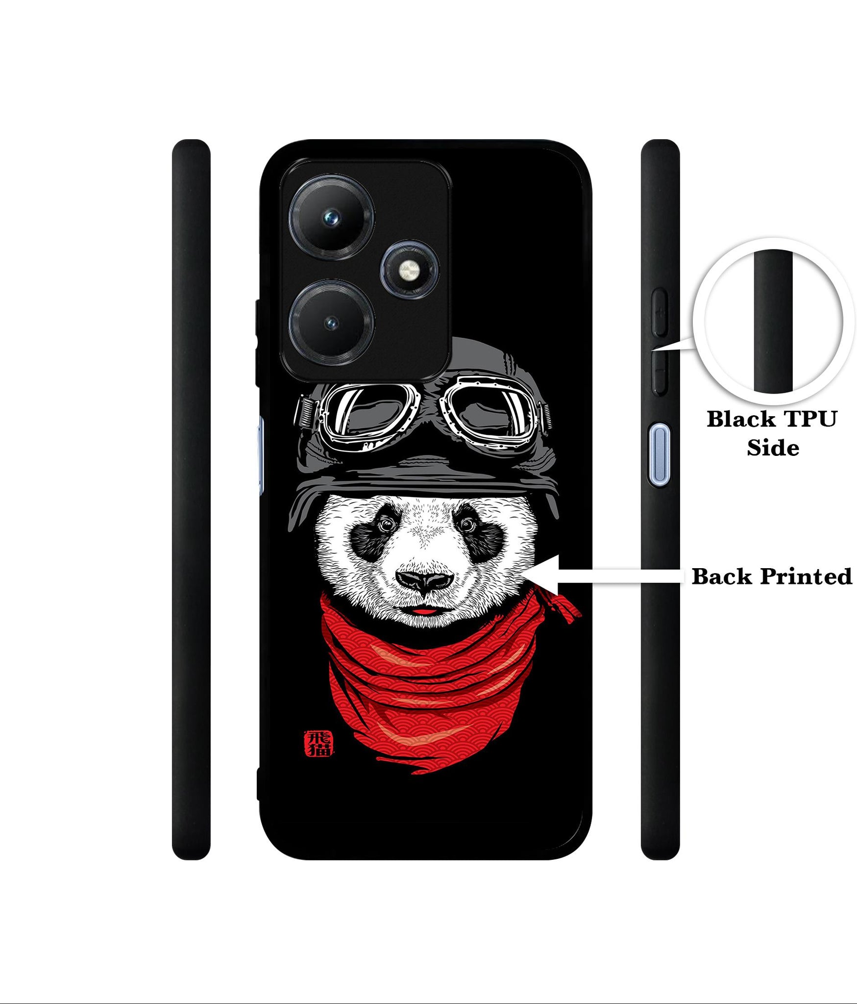 Biker Panda Designer 2D Printed Back Case Cover for Infinix Hot 30i 4G