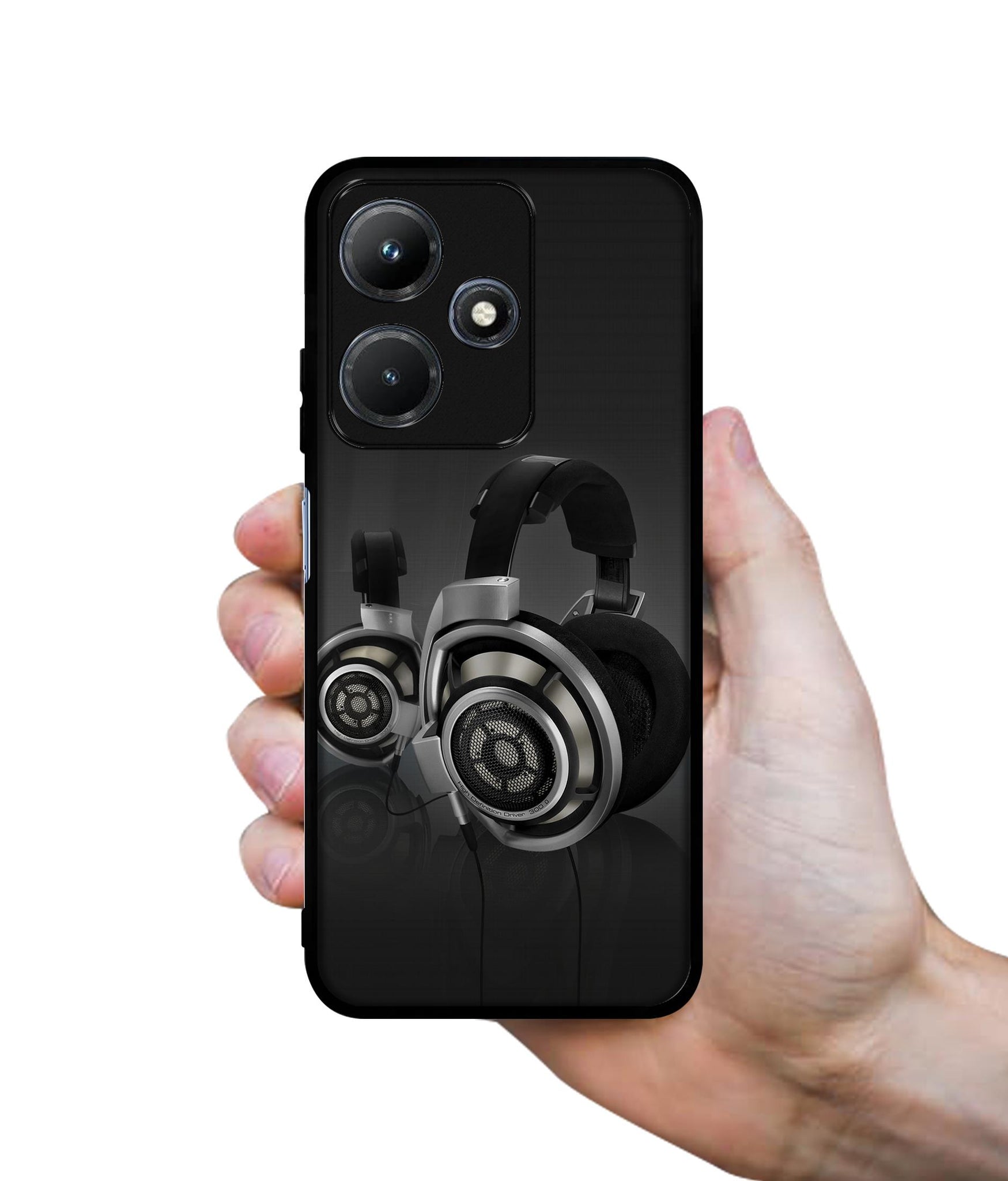 Head Phone Designer 2D Printed Back Case Cover for Infinix Hot 30i 4G