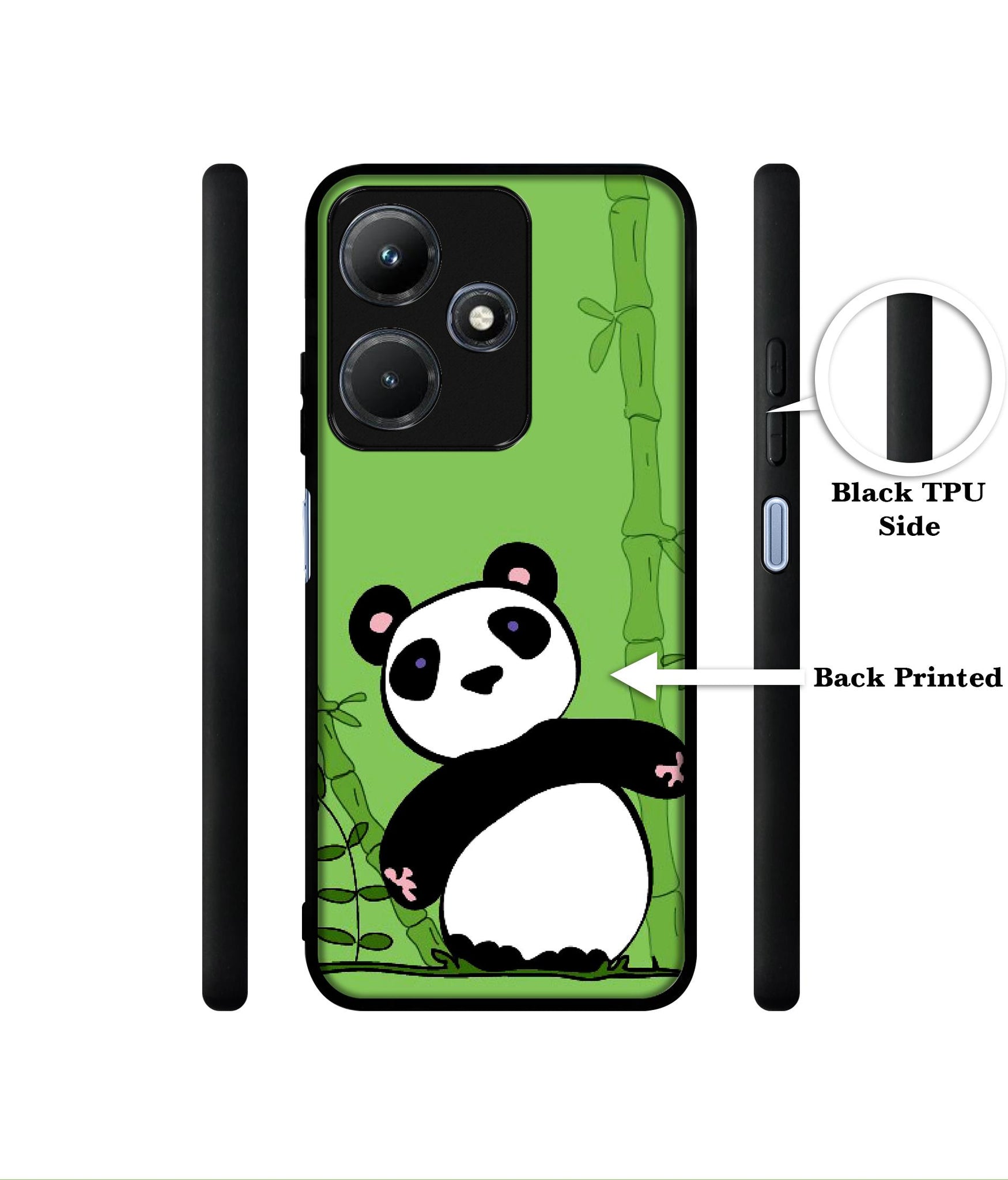 Panda with Bamboo Designer 2D Printed Back Case Cover for Infinix Hot 30i 4G