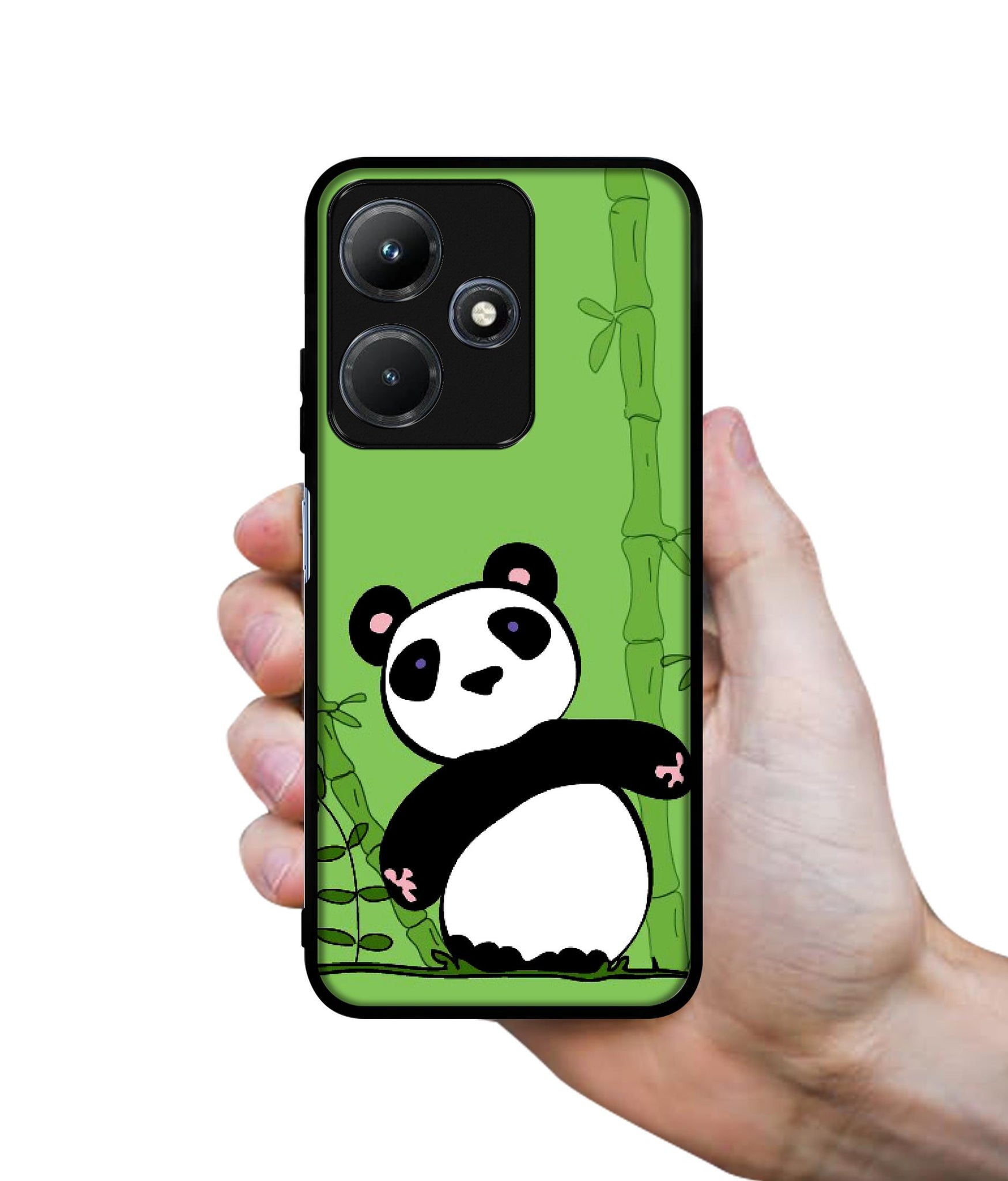 Panda with Bamboo Designer 2D Printed Back Case Cover for Infinix Hot 30i 4G