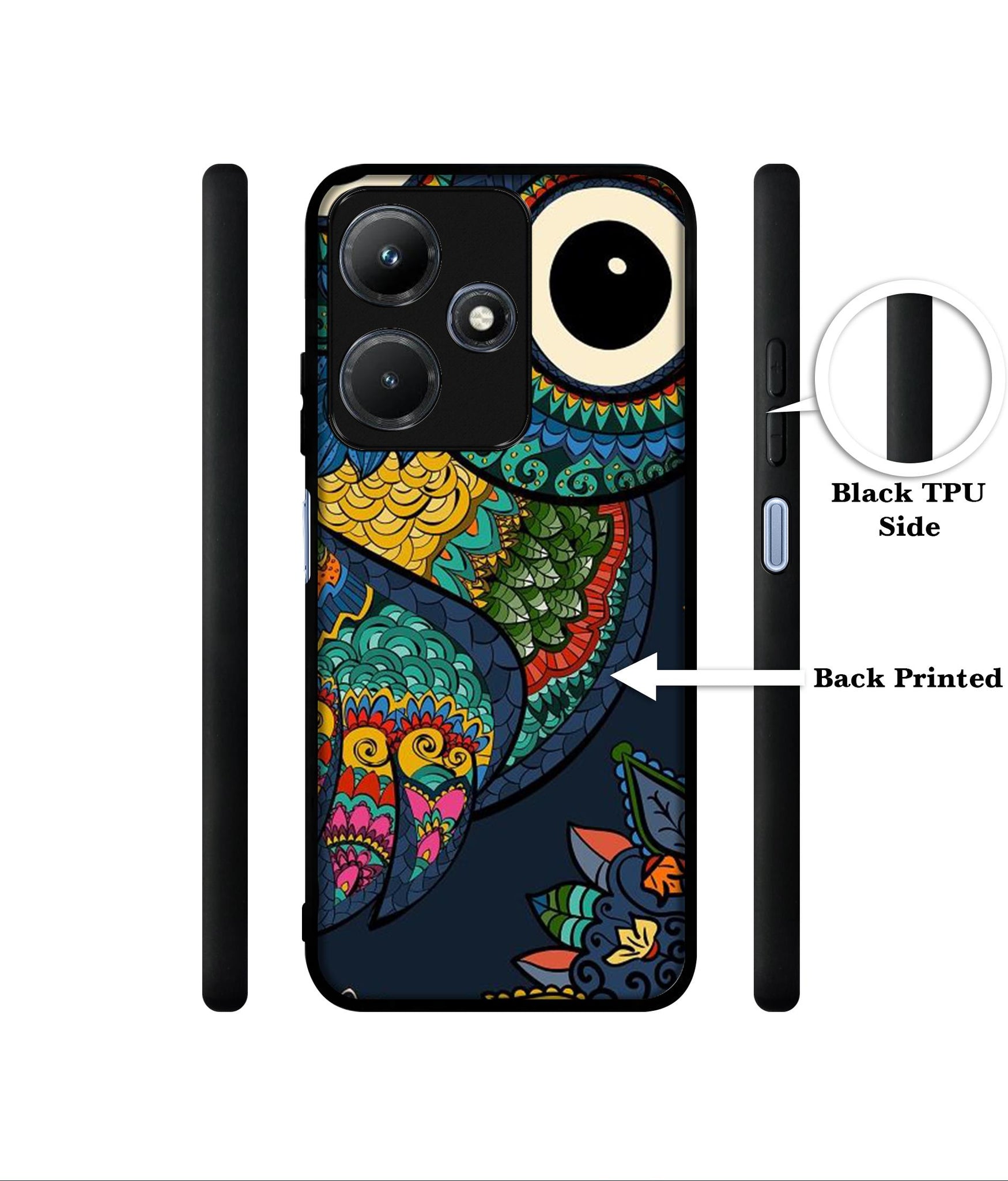 Owl Illustration Designer 2D Printed Back Case Cover for Infinix Hot 30i 4G
