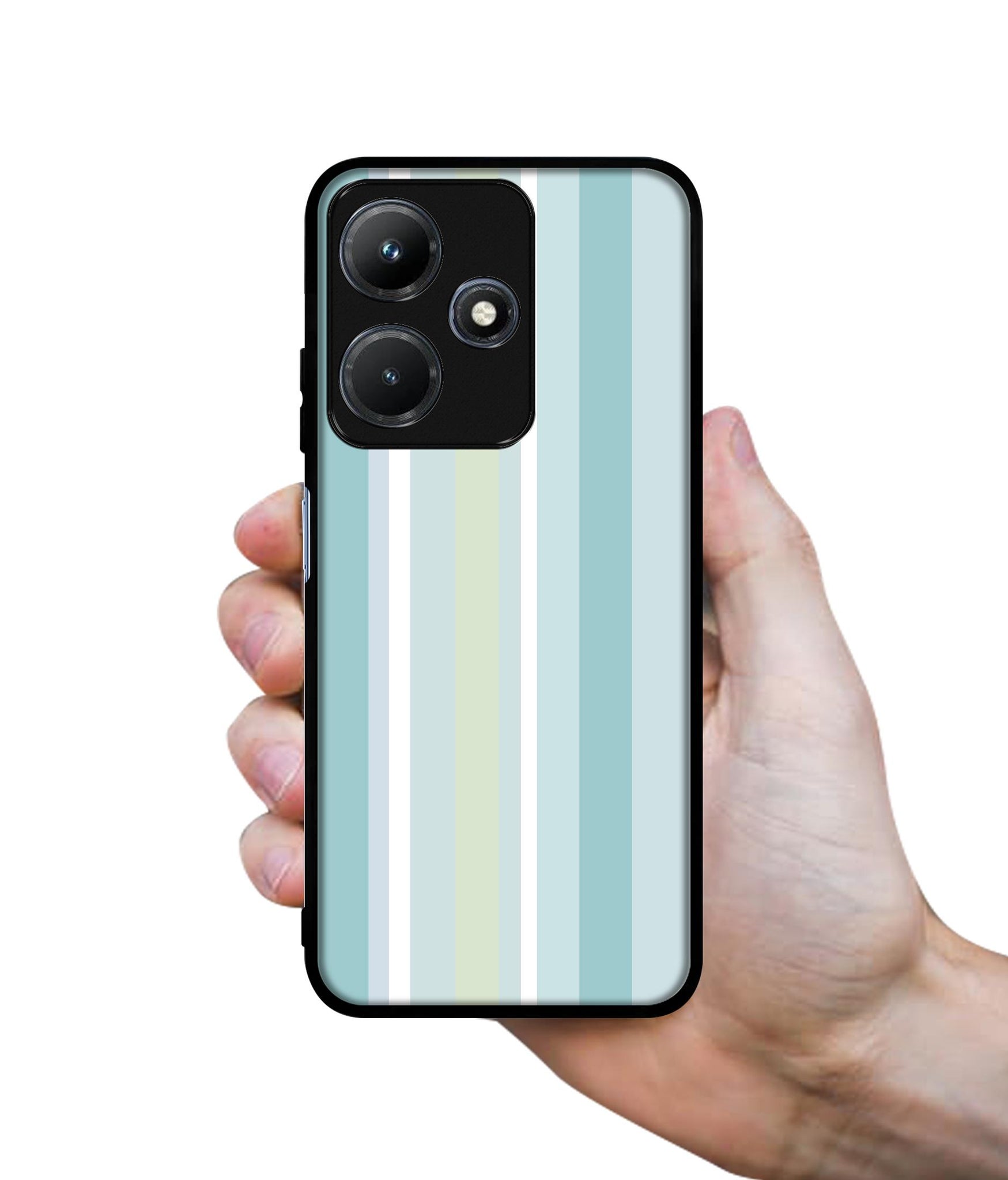 Light Green Stripes Designer 2D Printed Back Case Cover for Infinix Hot 30i 4G