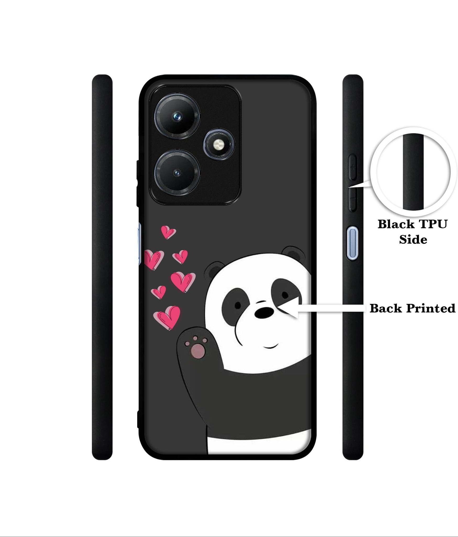 Love Panda Designer 2D Printed Back Case Cover for Infinix Hot 30i 4G