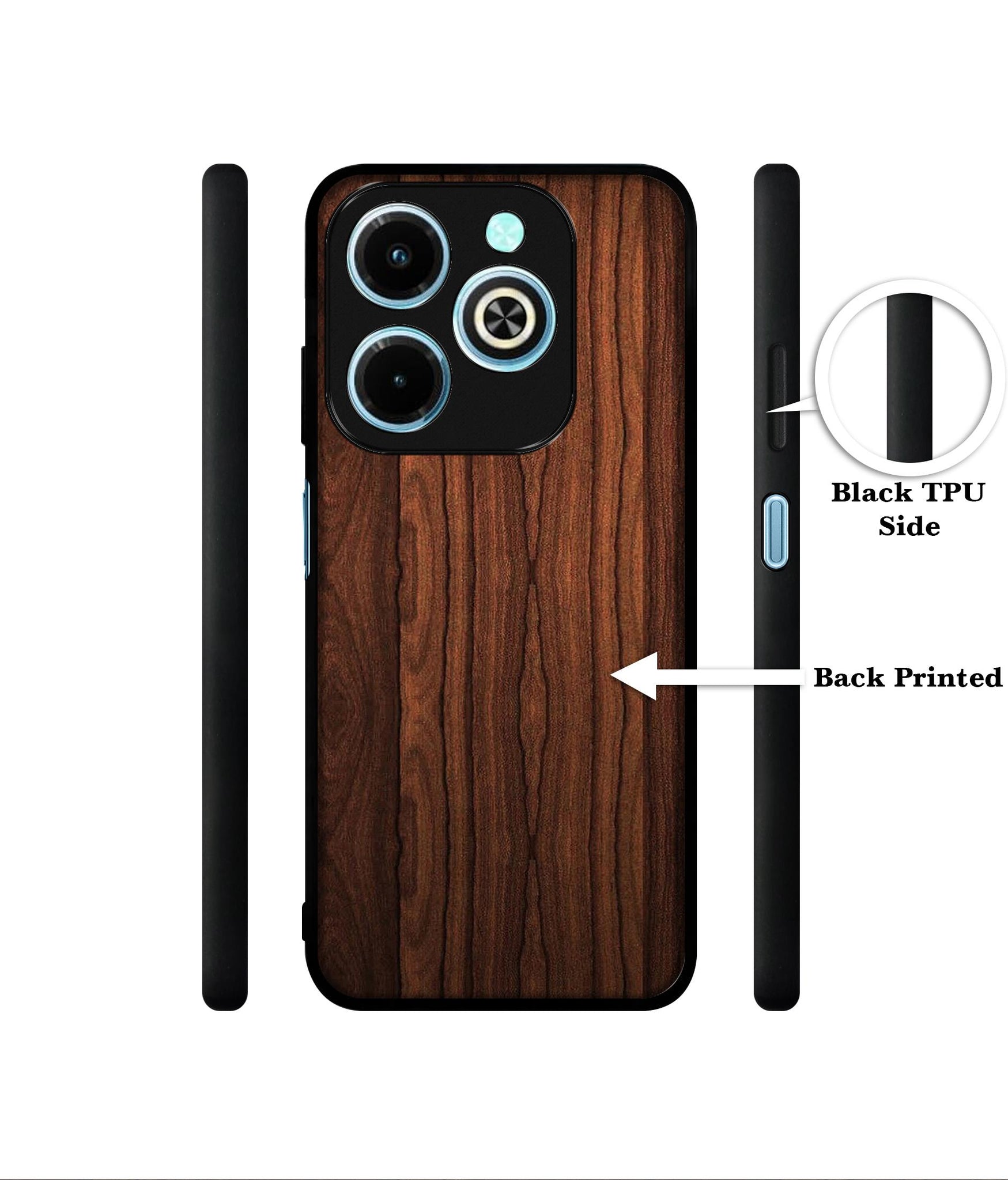 Brown Wooden Texture Designer 2D Printed Back Case Cover for Infinix Hot 40i 4G / Tecno Spark GO (2024) 4G