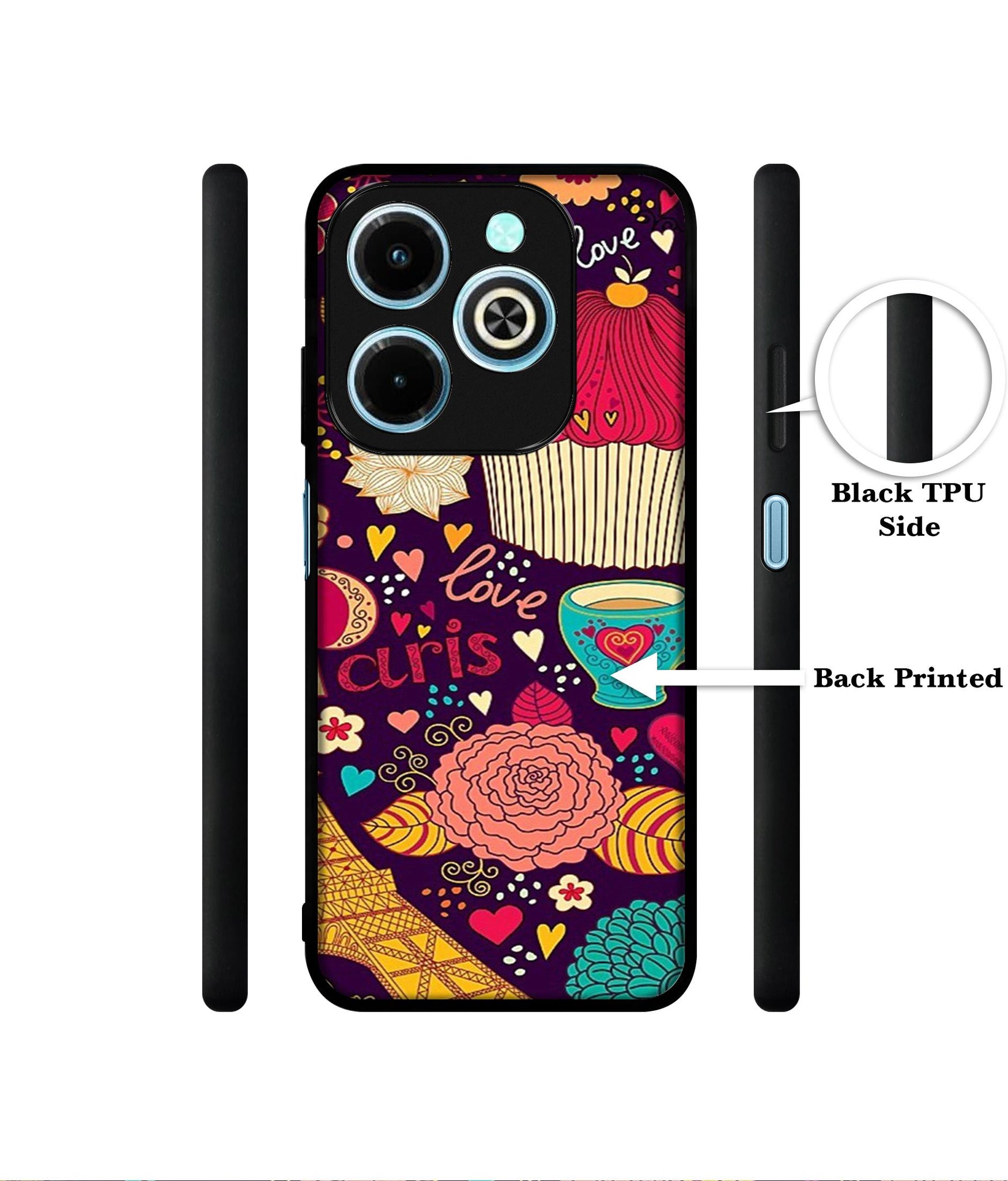 Paris Flower Love Designer 2D Printed Back Case Cover for Infinix Hot 40i 4G / Tecno Spark GO (2024) 4G