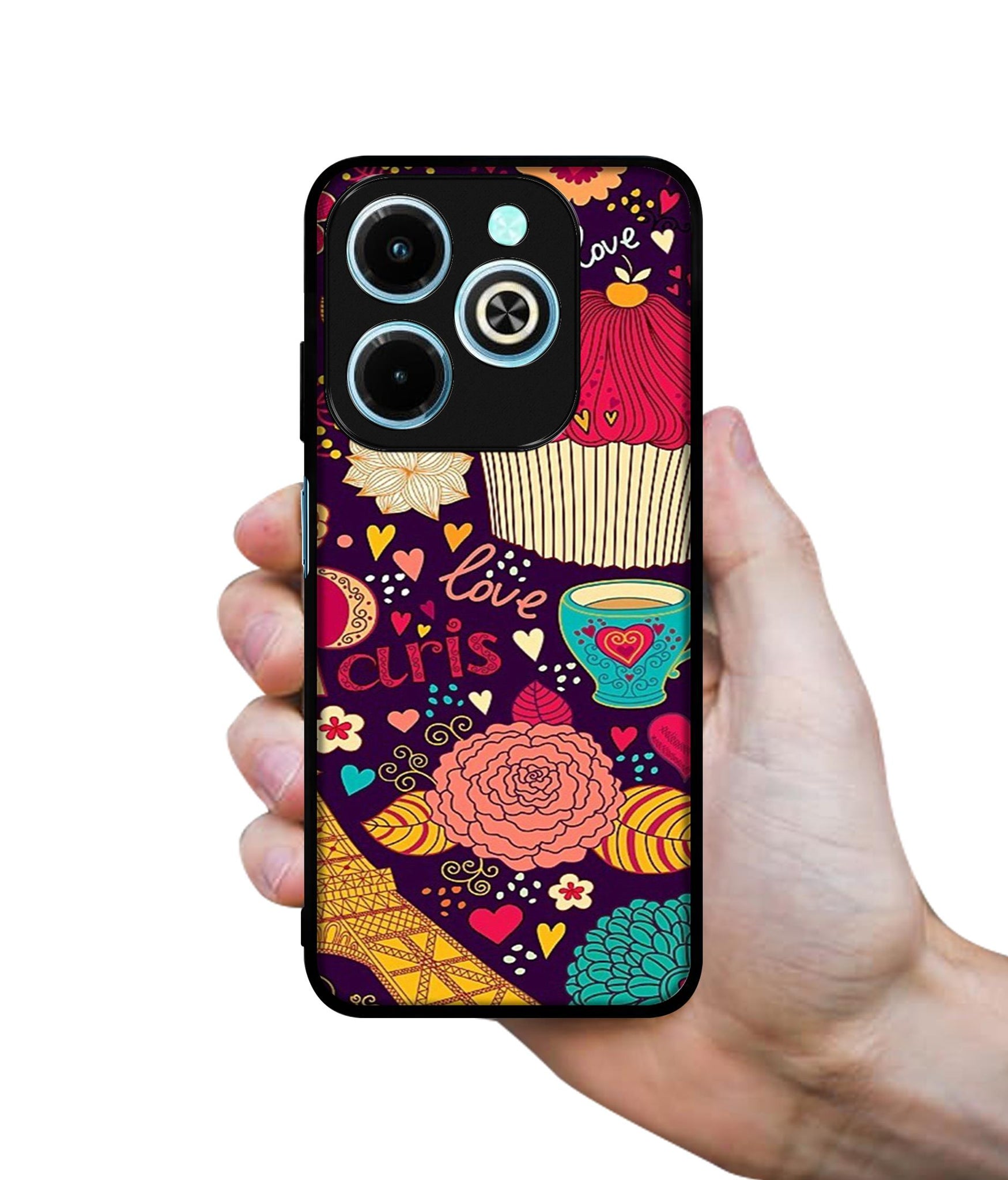 Paris Flower Love Designer 2D Printed Back Case Cover for Infinix Hot 40i 4G / Tecno Spark GO (2024) 4G